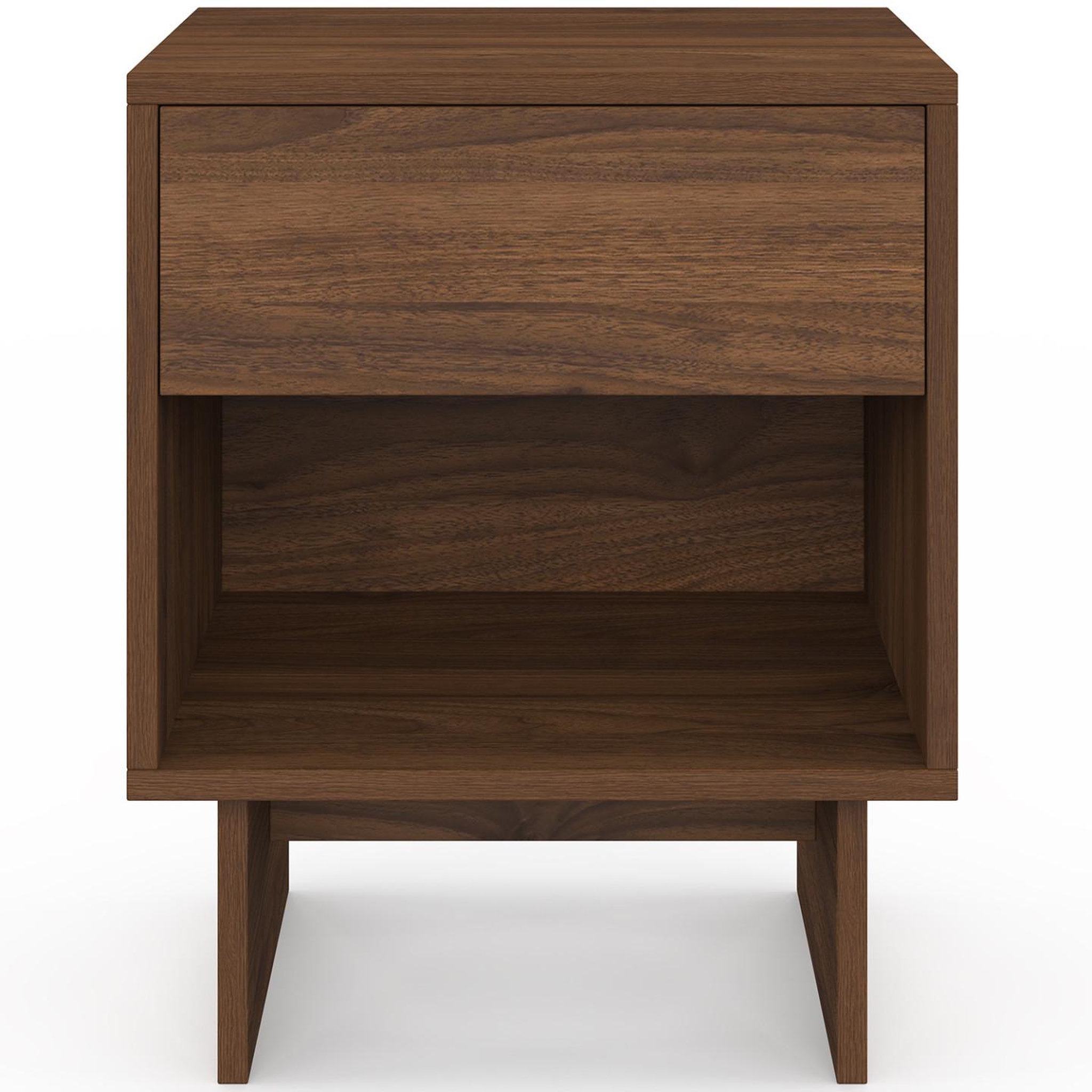 Voir la diapositive 3 : ID MARKET Lot de 2 tables de chevet yuri 1 tiroir avec niche effet noyer