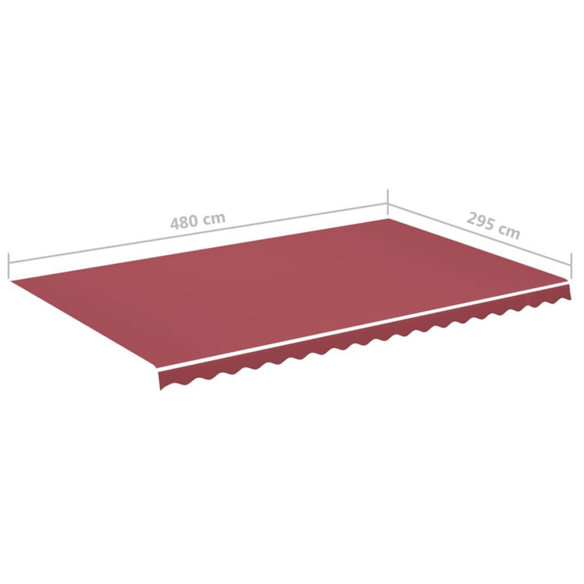 VIDAXL Tissu de remplacement pour auvent Bordeaux rouge 5x3 m