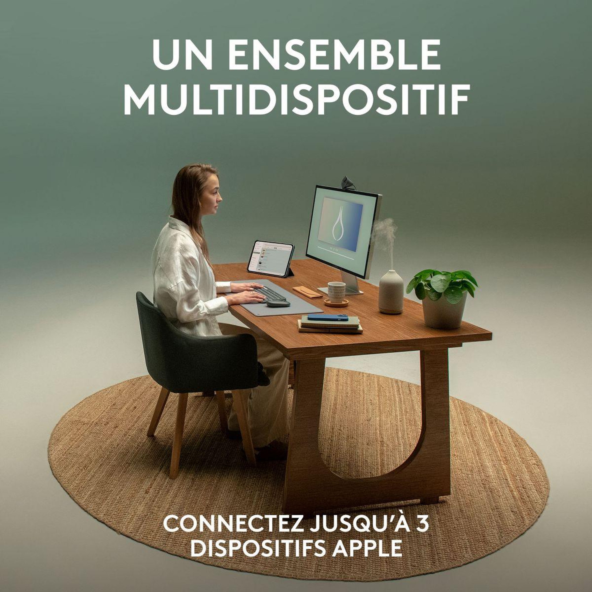 Voir la diapositive 3 : Logitech Clavier + Souris Pebble 2 pour Mac M350s+K380s Graphite