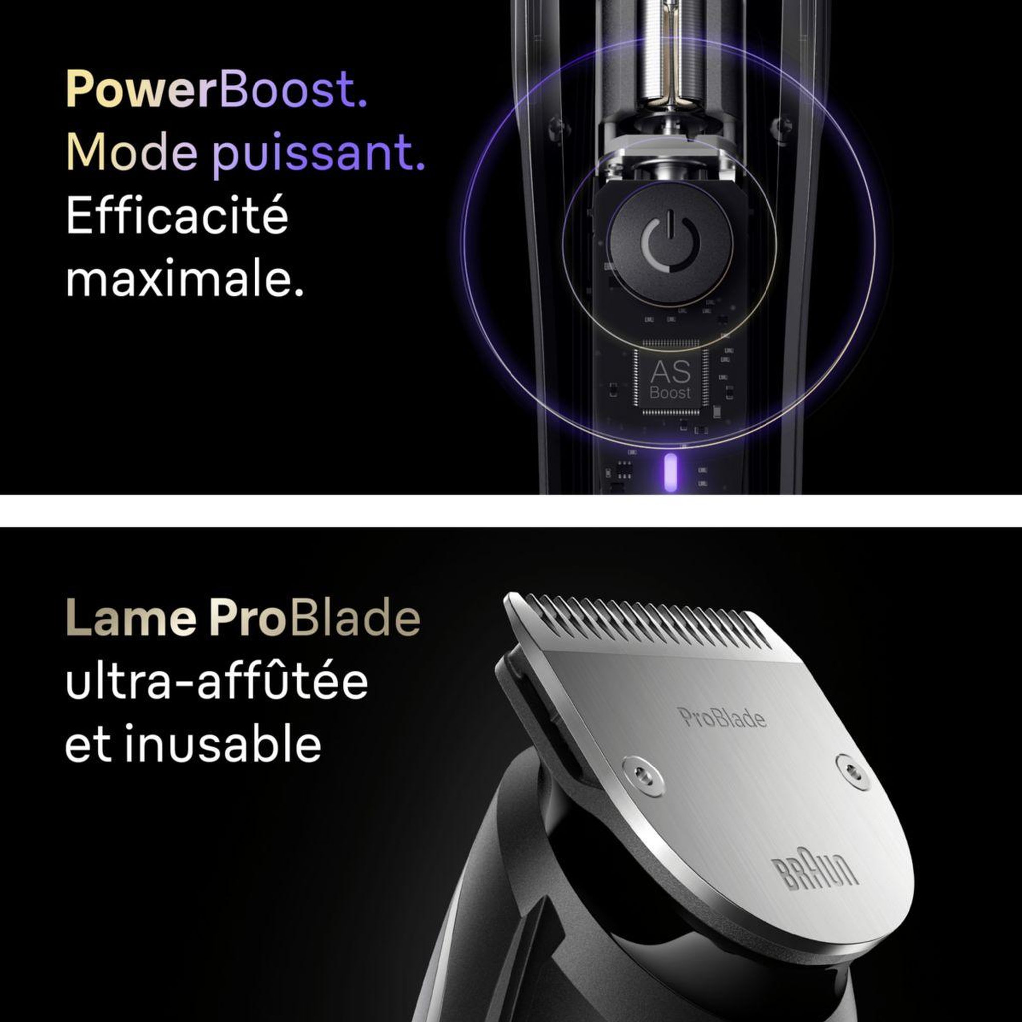 Voir la diapositive 3 : BRAUN Tondeuse barbe bt9520, molette réglable, 50 hauteurs de coupe, précision 0,25 mm, autonomie 180 mn
