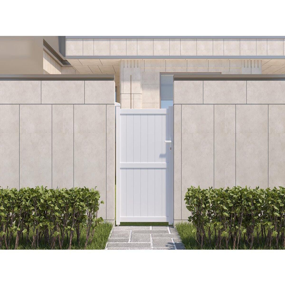 Habitat et Jardin Portillon aluminium  Lola  - 101.2 x 155.9 cm - Blanc