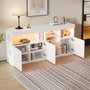 Voir la diapositive 2 : MERAX Buffet 3 porte(s) 0 tiroir(s) - 155,5 cm blanc led panneau de particules