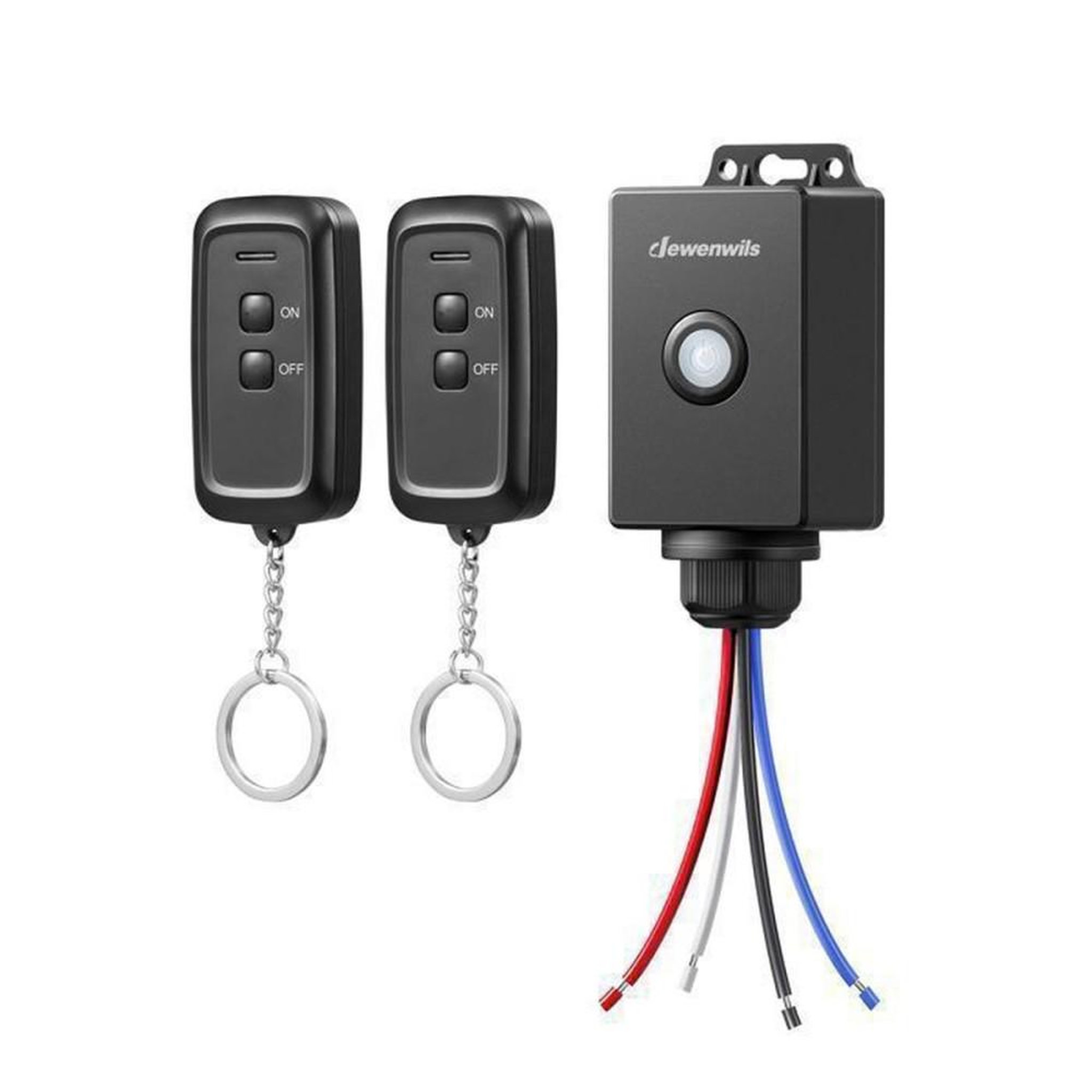 Kit interrupteur sans fil IP65 1 récepteur 30 m 433,92 MHz pour extérieur/intérieur, commande ON/OFF, charge max 3000 W, courant 15 A