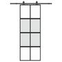 Voir la diapositive 2 : VIDAXL Porte coulissante kit quincaillerie noir 76x205 cm verre trempe