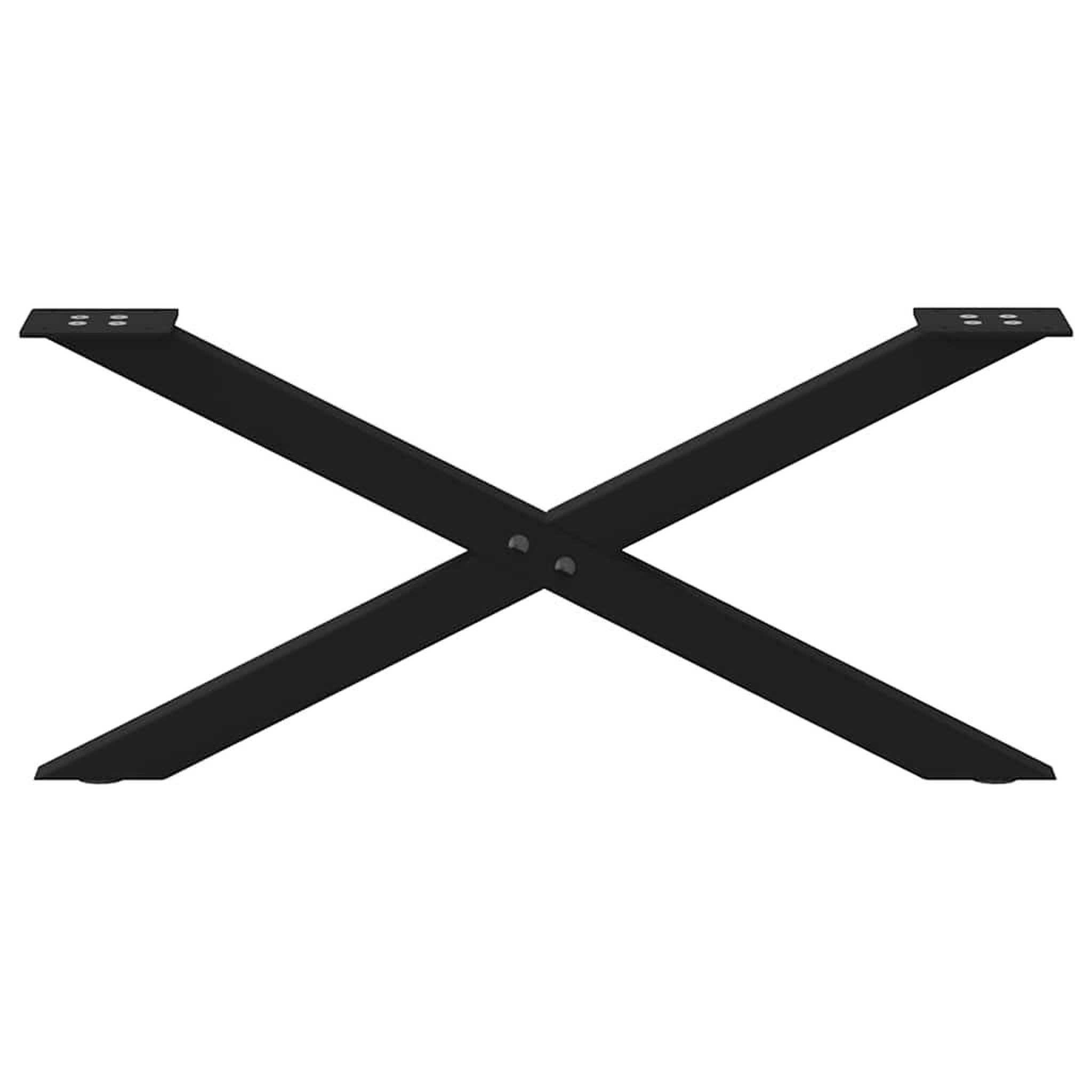 Voir la diapositive 5 : VIDAXL Pieds de table basse forme de X 2 pcs noir 70x(30-31) cm acier