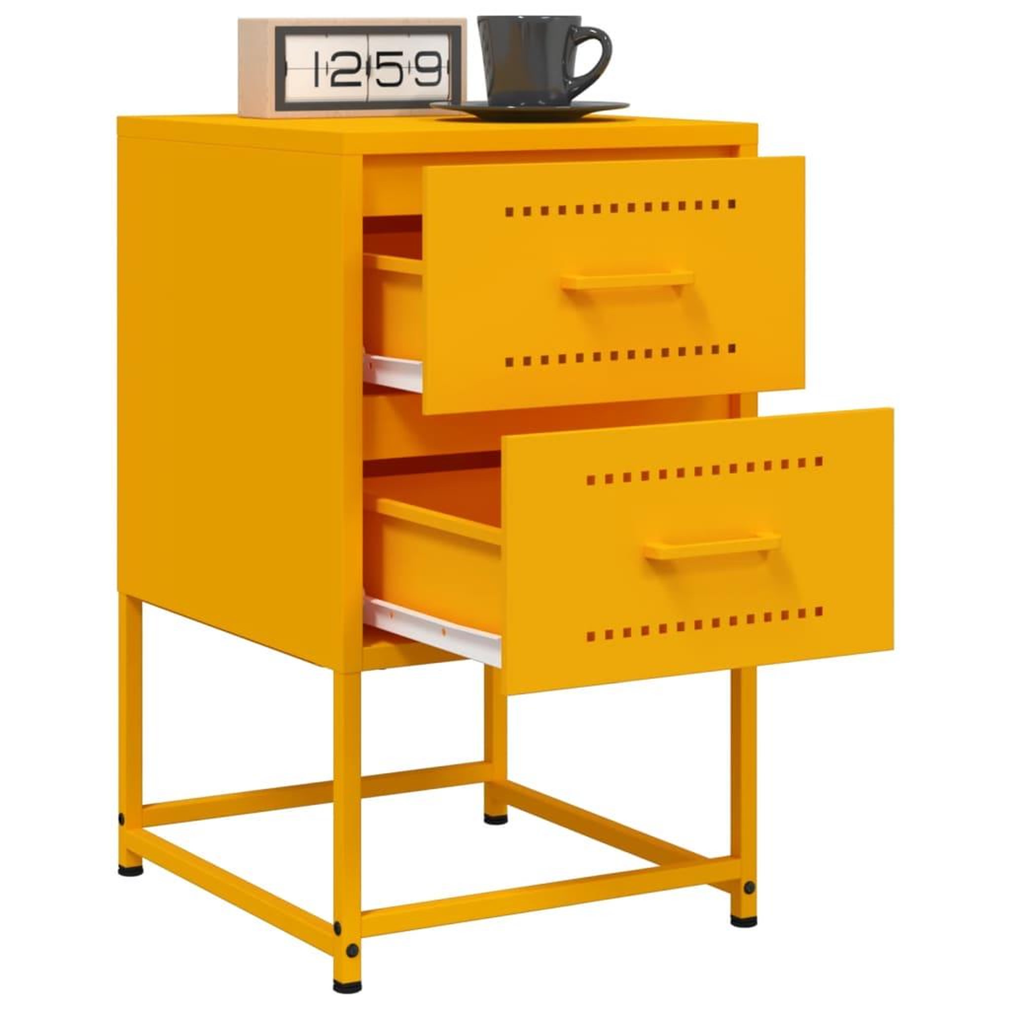 Voir la diapositive 4 : VIDAXL Tables de chevet 2 pcs jaune moutarde 36x39x60,5 cm acier