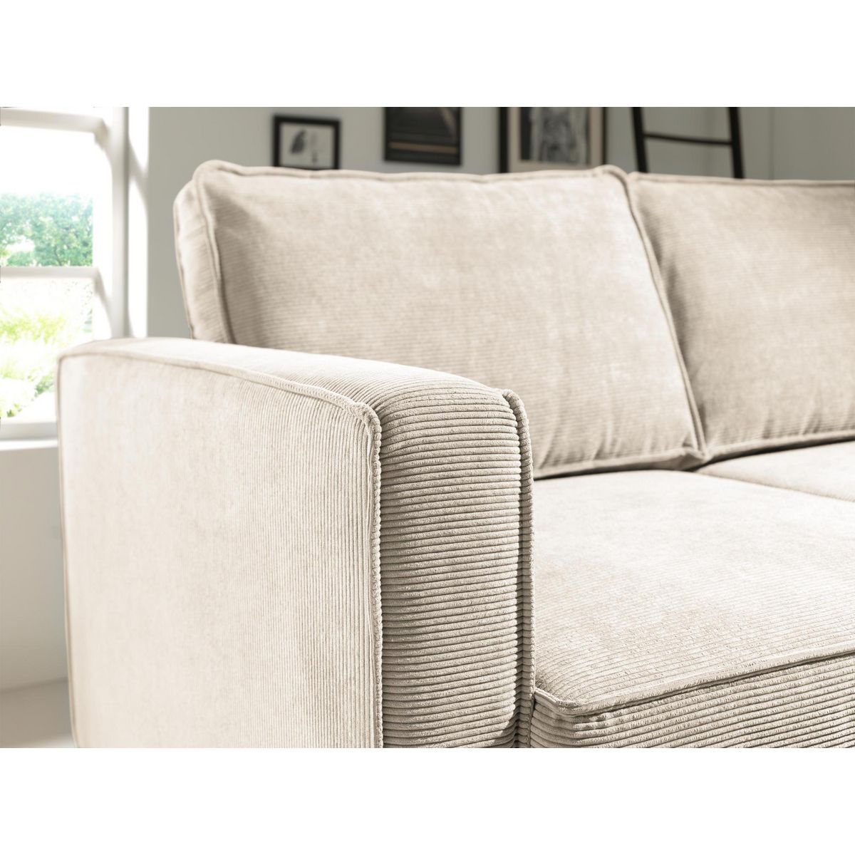 LISA DESIGN Jake - canapé d'angle droit - convertible avec coffre - 4 places - en velours côtelé