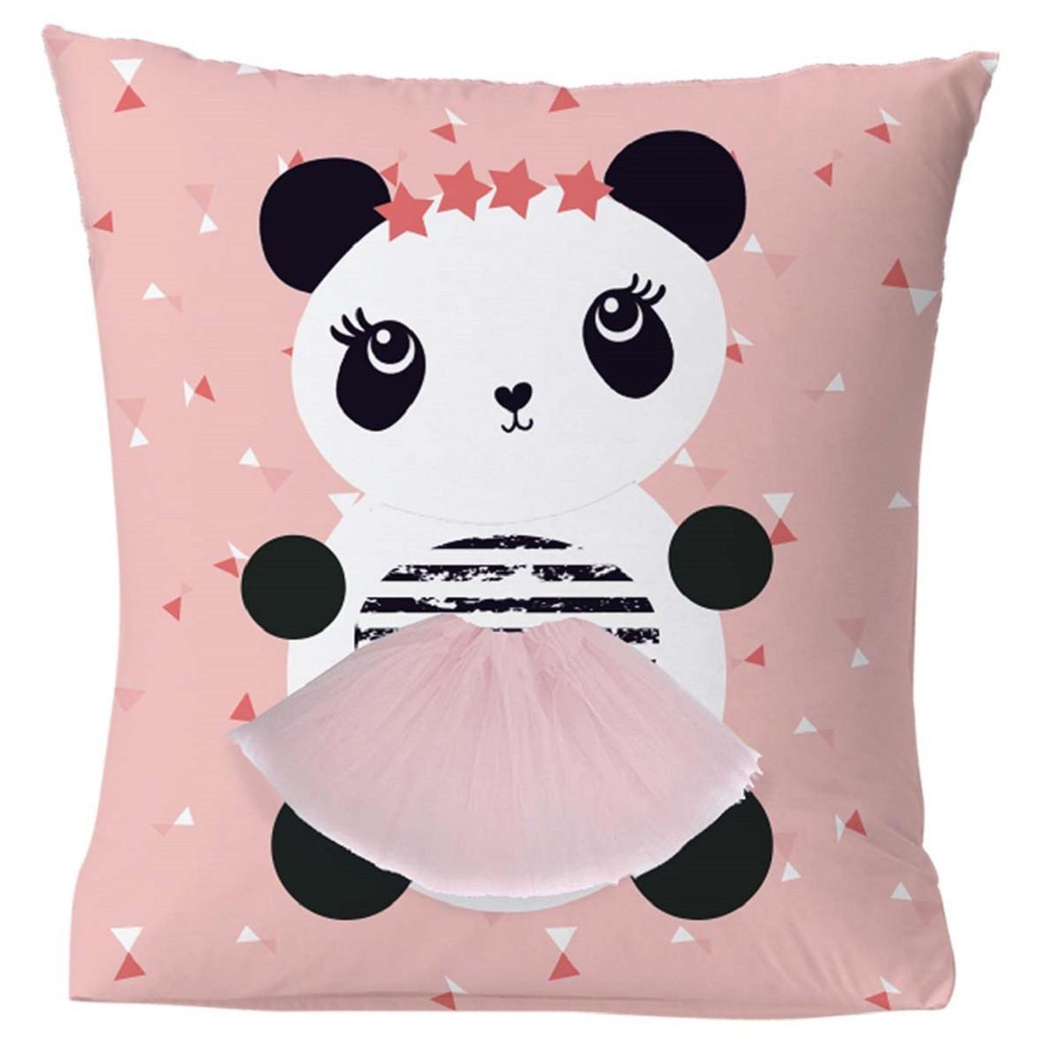 FUTURE HOME Coussin enfant imprimé panda en coton 40x40cm pandi