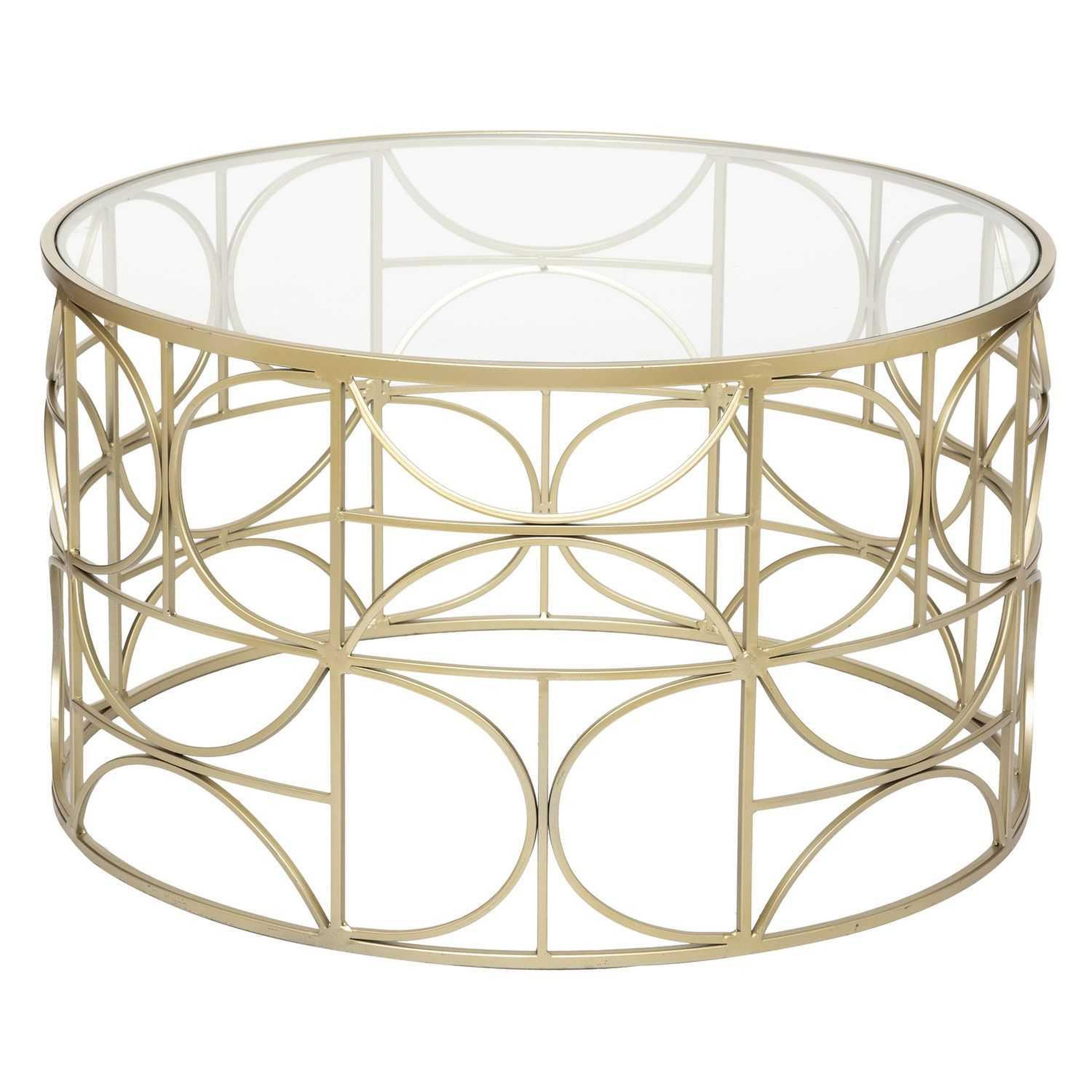ATMOSPHERA Table basse verre et métal - doré