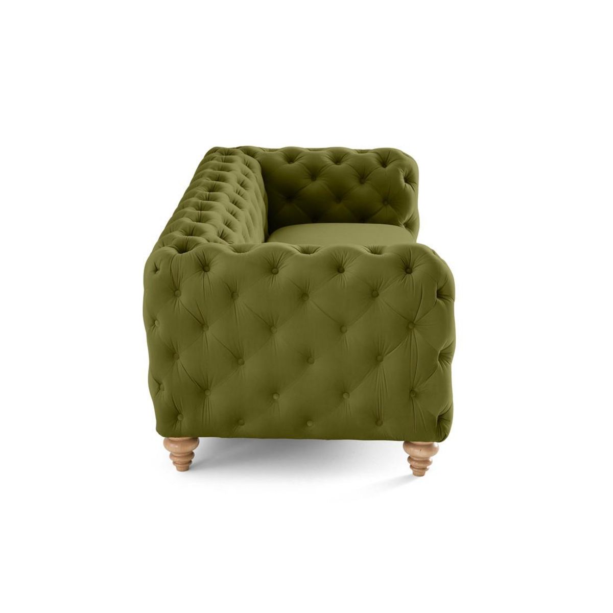 LISA DESIGN Walter - canapé 3 places chesterfield en velours - pieds bois