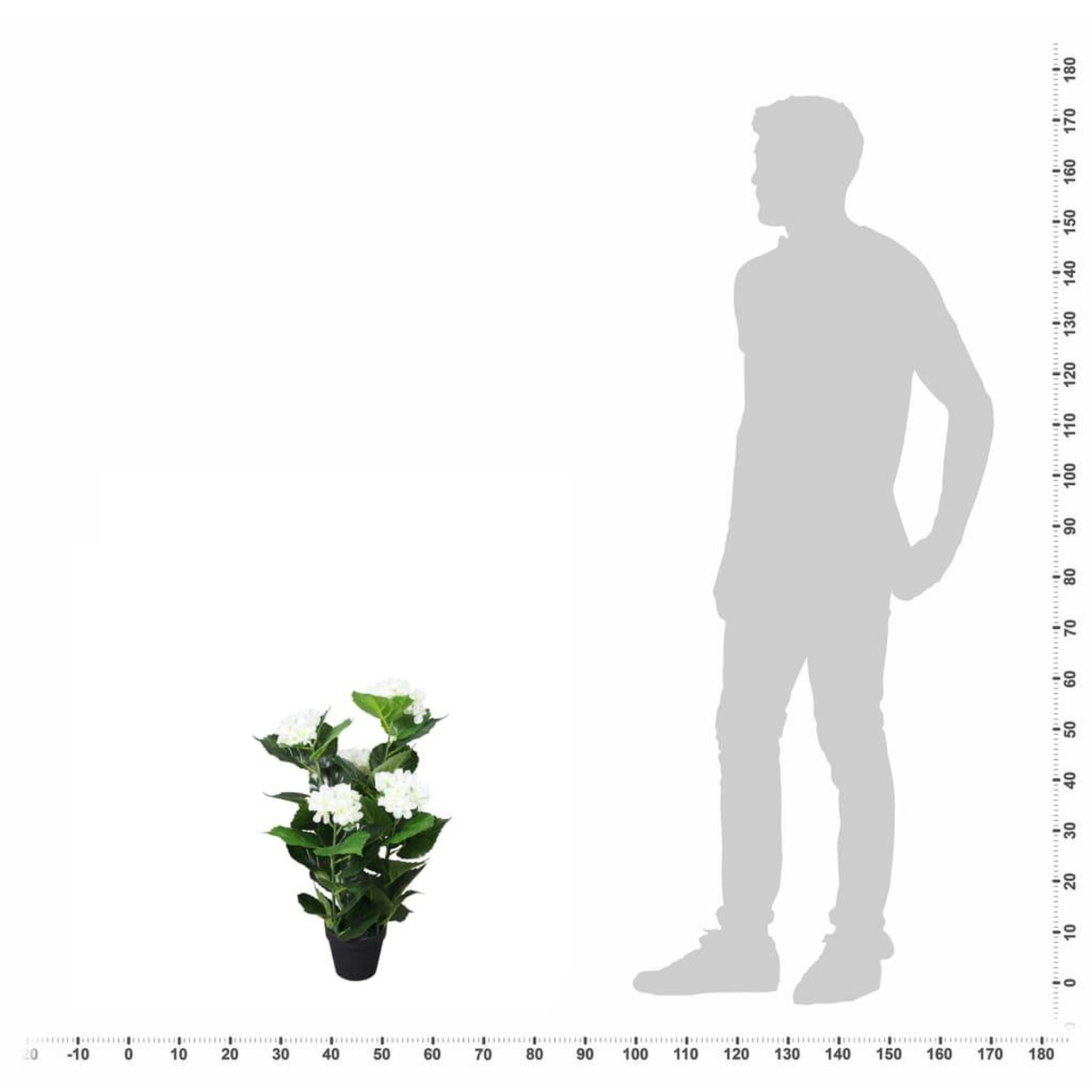 Voir la diapositive 3 : VIDAXL Plante hortensia artificielle avec pot 60 cm Blanc