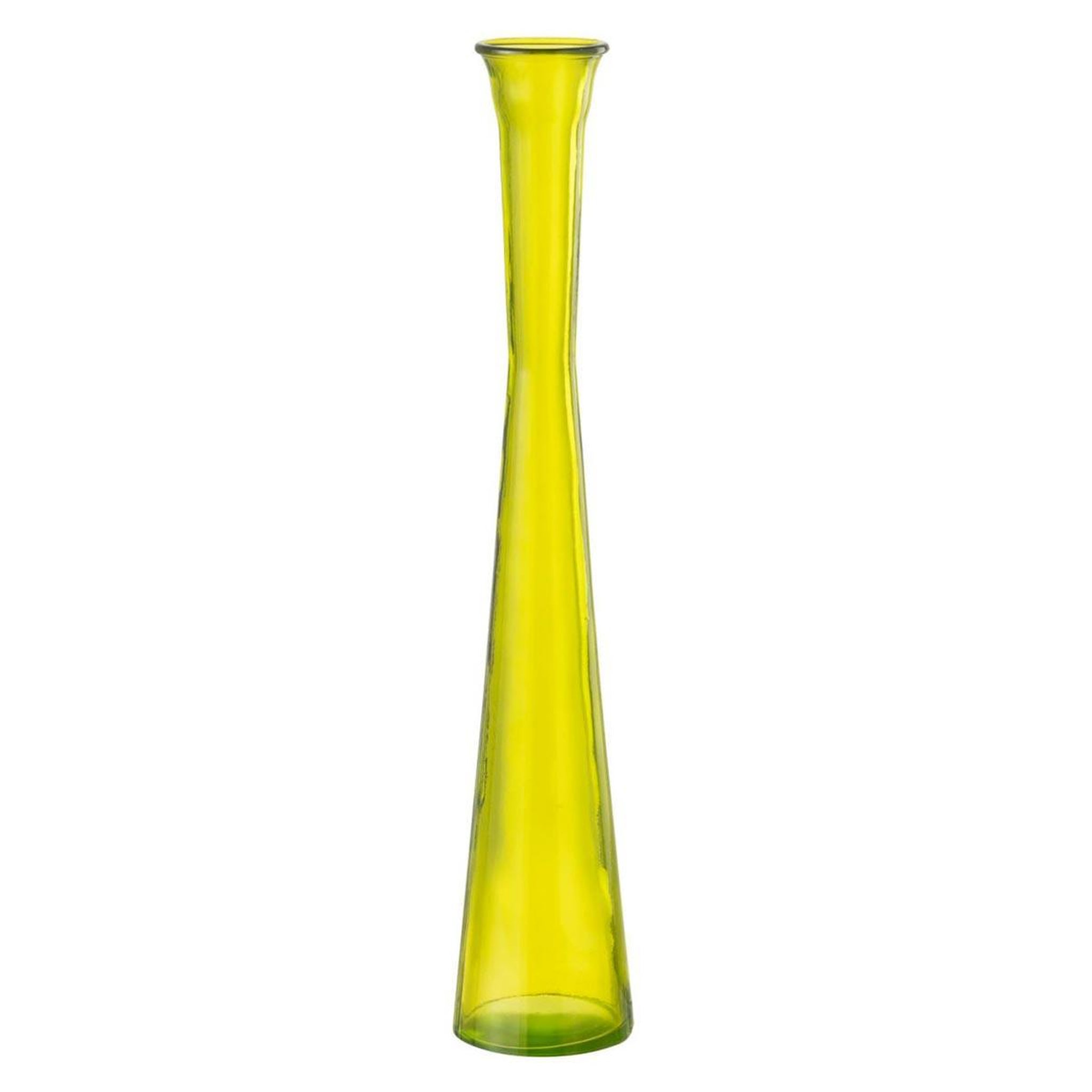 J-LINE Vase tube en verre  stripe  51cm jaune