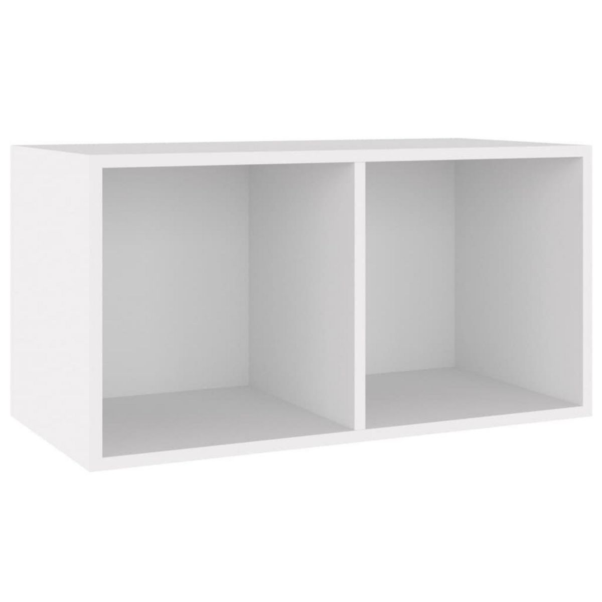 VIDAXL Boîte de rangement vinyles Blanc 71x34x36 cm Bois d'ingenierie