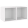 Voir la diapositive 2 : VIDAXL Boîte de rangement vinyles Blanc 71x34x36 cm Bois d'ingenierie