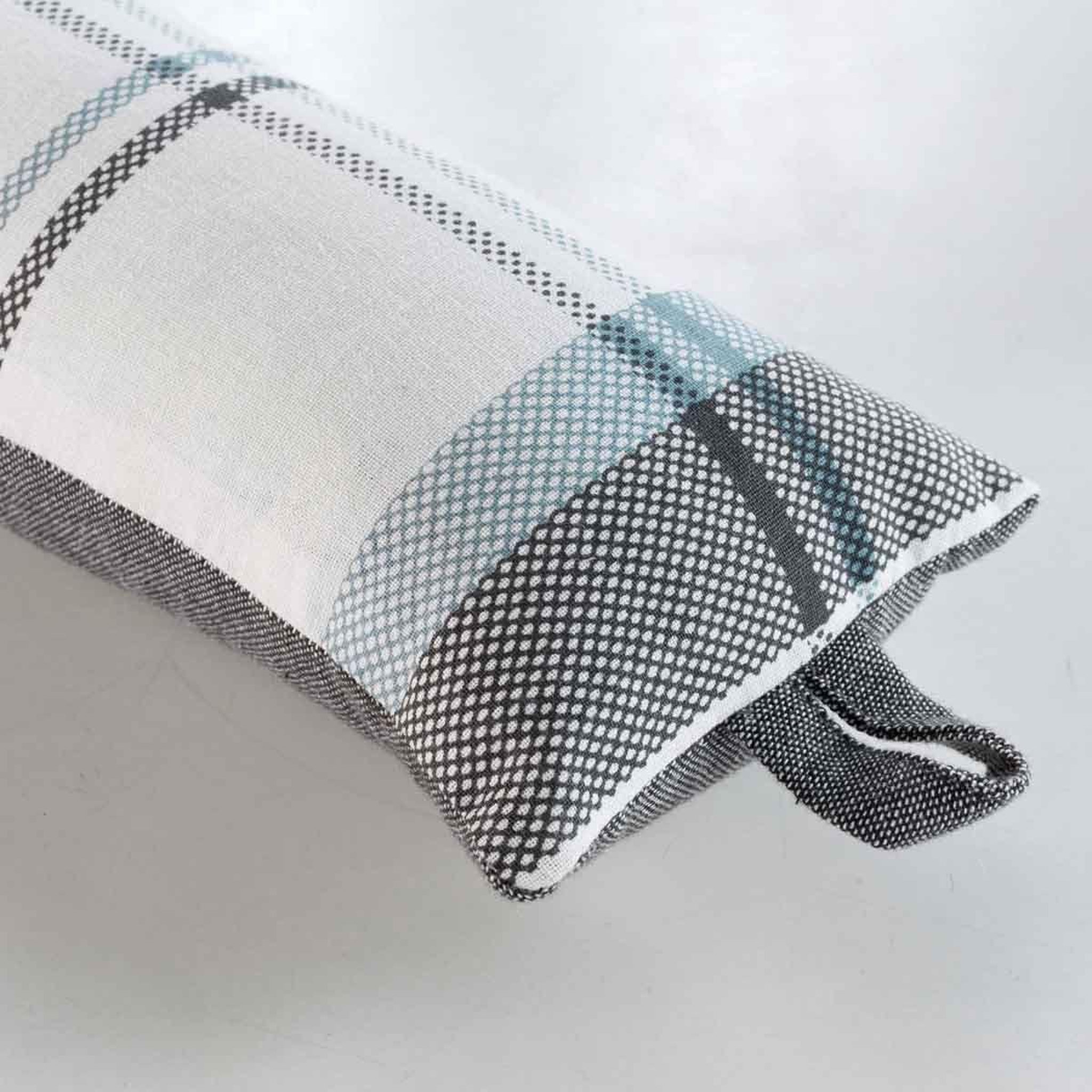 Voir la diapositive 3 : Douceur d'Intérieur Boudin bas de porte  megève  80cm bleu & gris