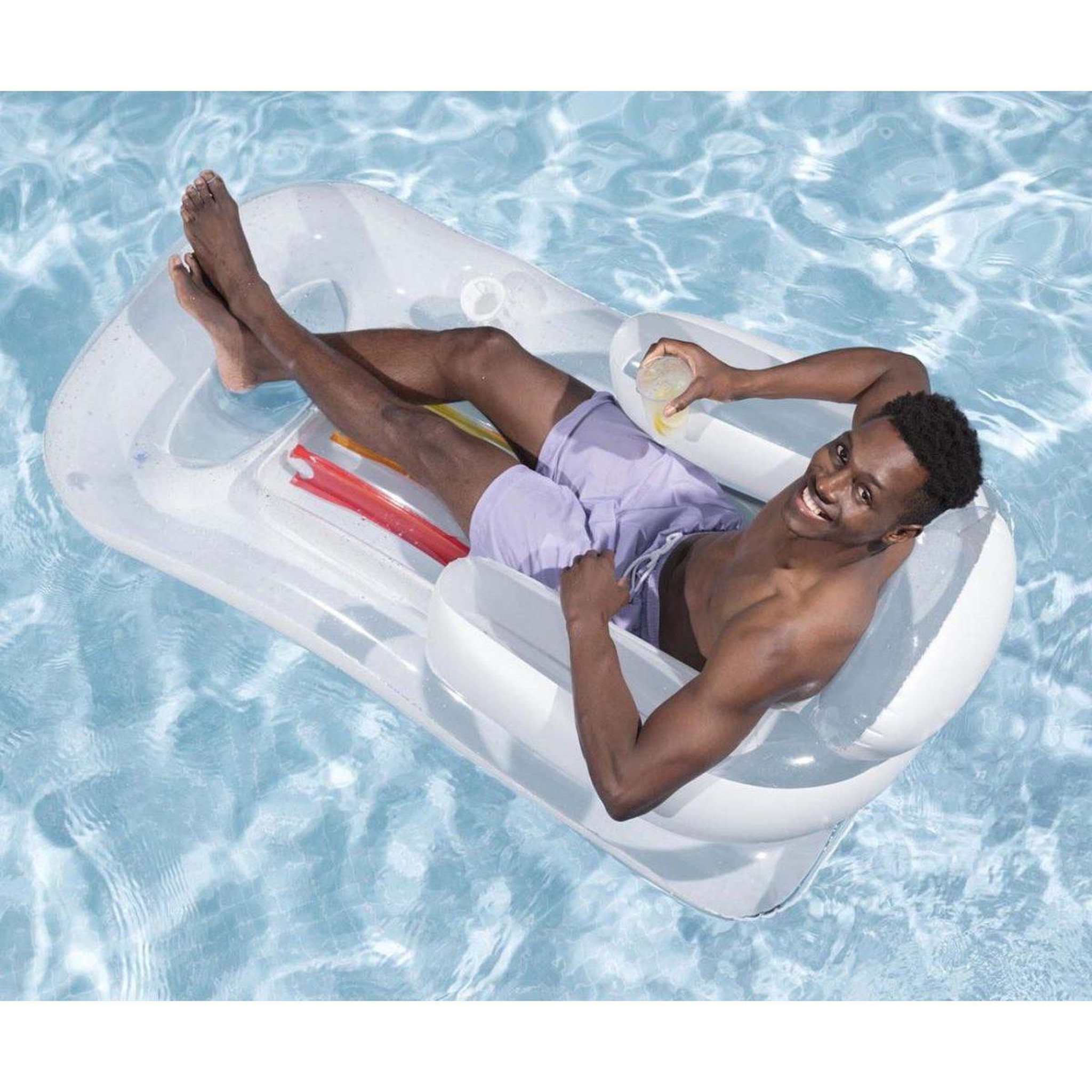 Voir la diapositive 3 : BESTWAY Matelas gonflable blanc  43028 1.61m x 84cm