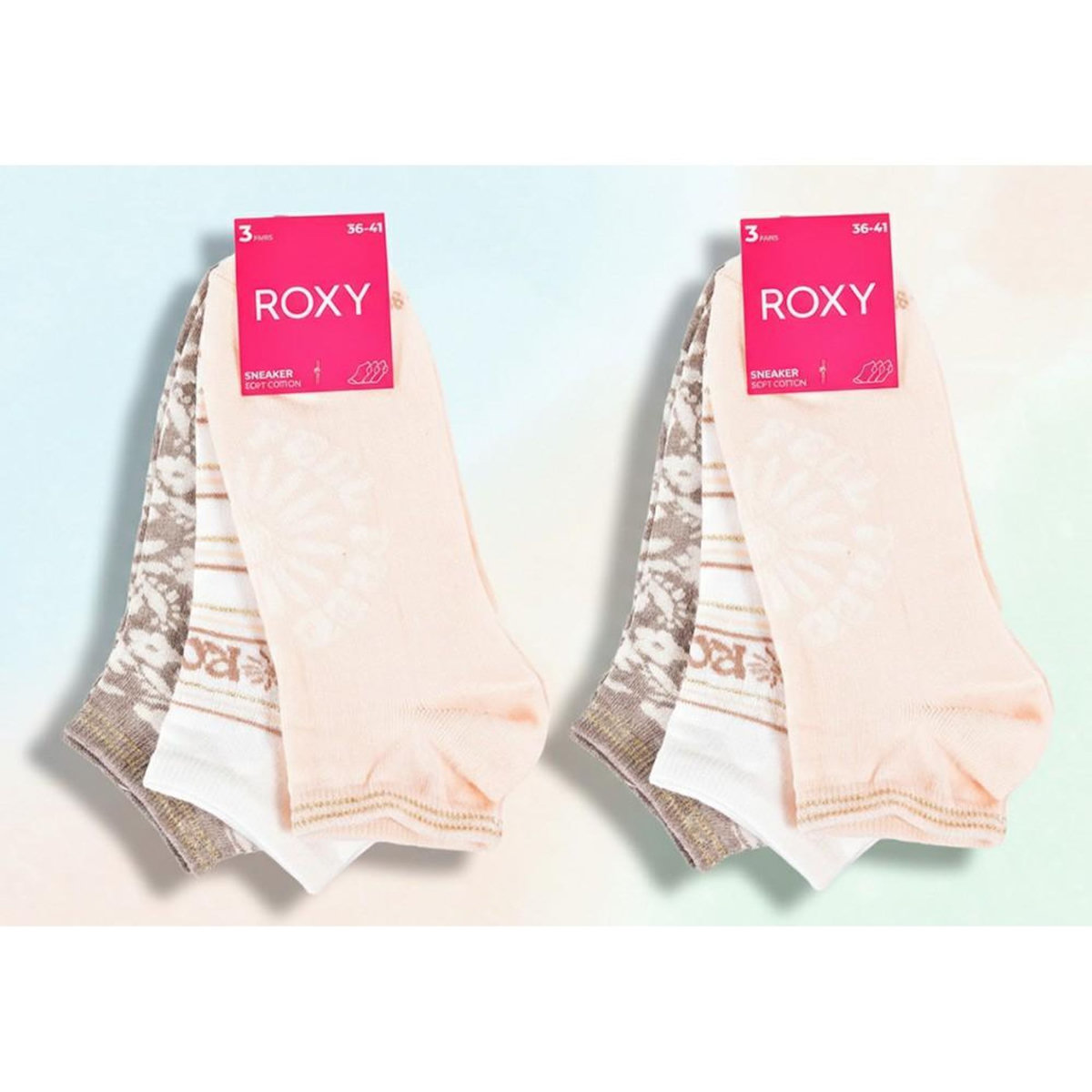 ROXY ROXY Lot Chaussettes Courtes Sneaker– Pack de 6 Paires