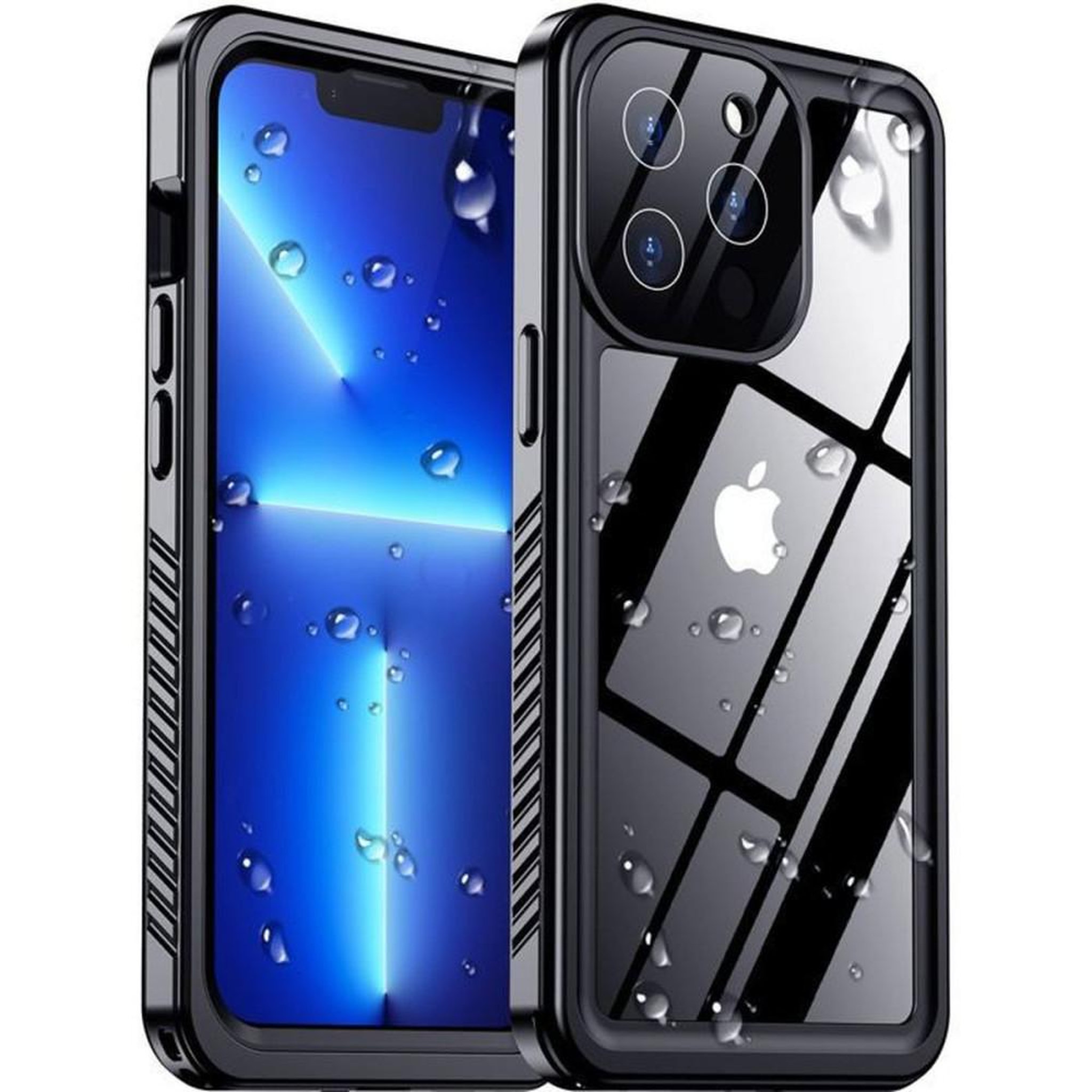 Coque iPhone 13 Pro Max étanche IP68 antichoc noire compatible MagSafe avec protection écran et objectif