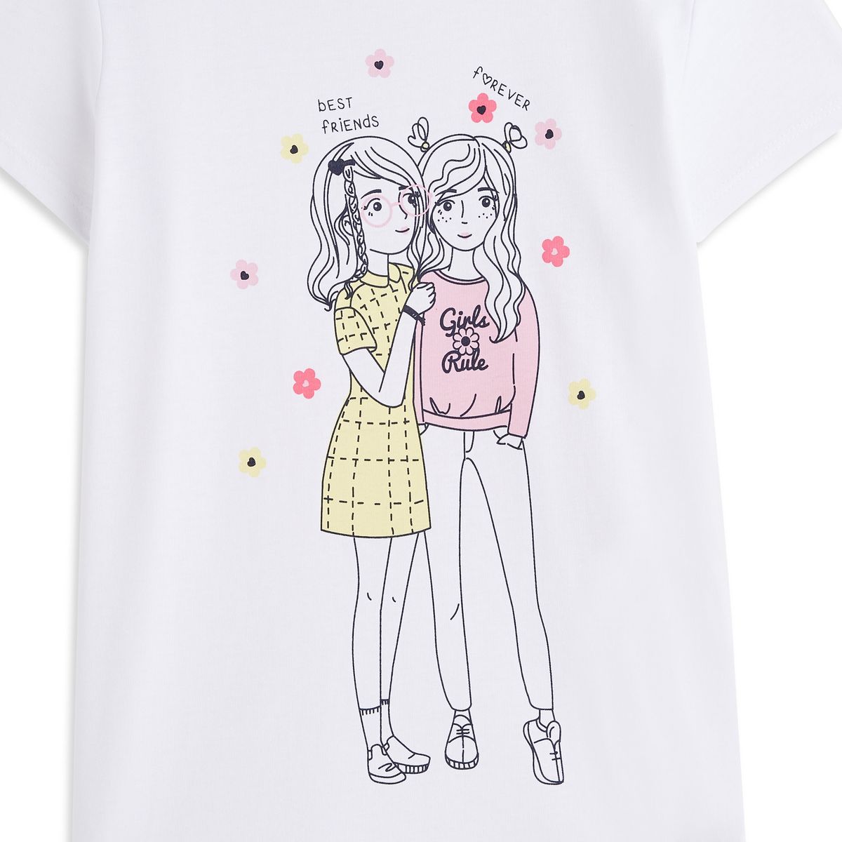 INEXTENSO T-shirt manches courtes blanc fille 