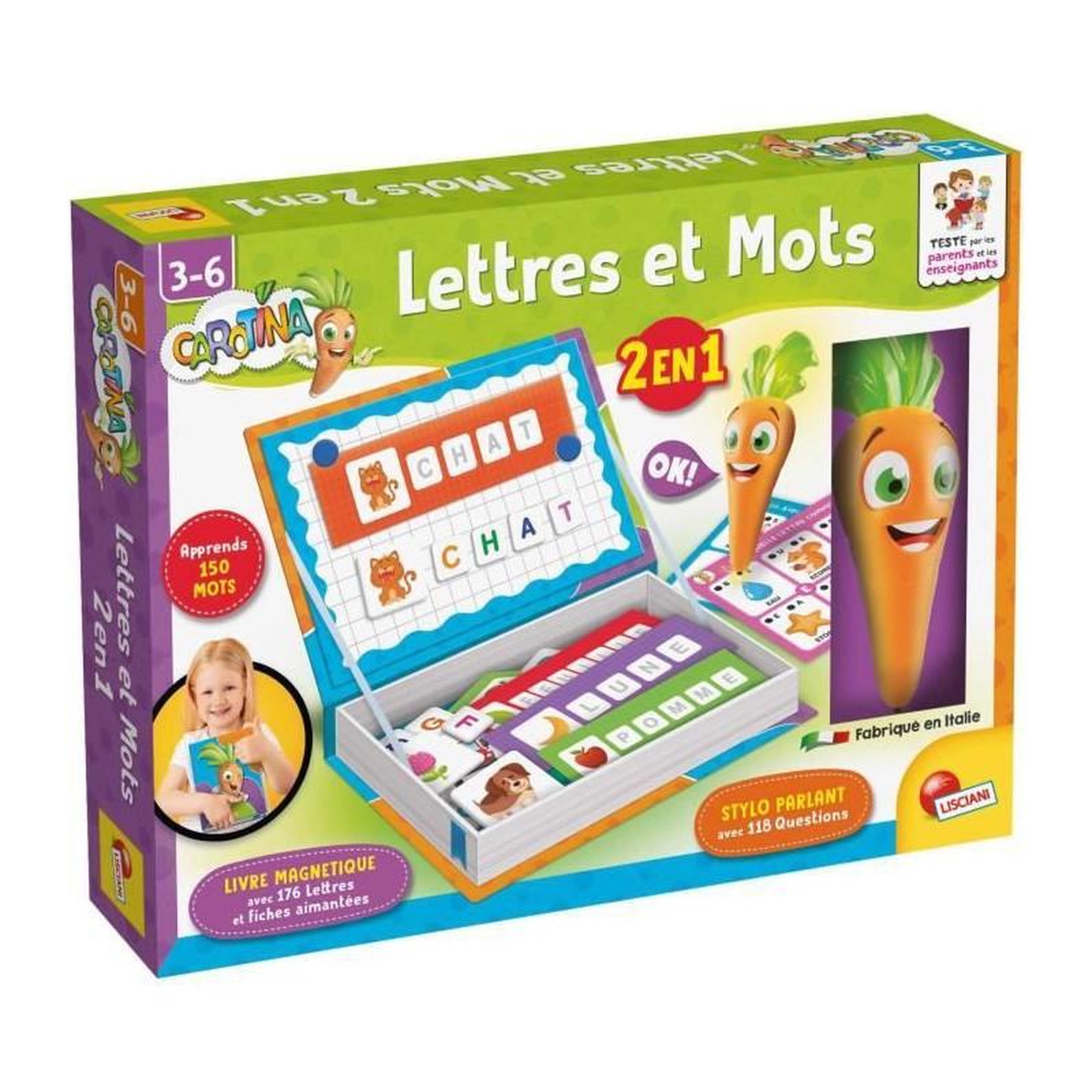 Voir la diapositive 1 : LISCIANI GIOCHI Stylo parlant et jouets magnétiques - CAROTINA - Apprentissage ludique