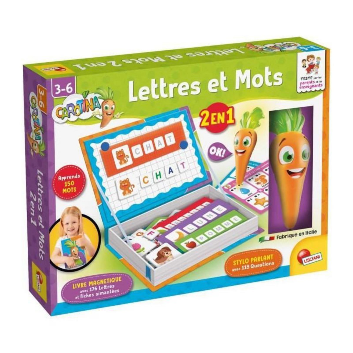 LISCIANI GIOCHI Stylo parlant et jouets magnétiques - CAROTINA - Apprentissage ludique