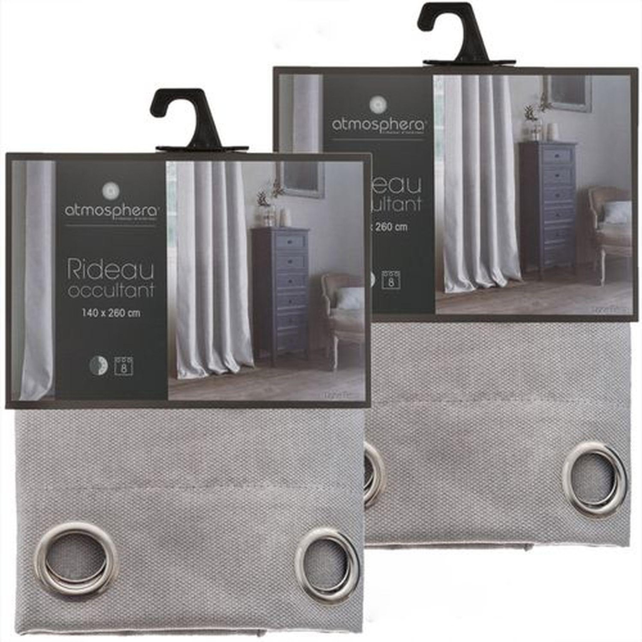 Voir la diapositive 1 : TOILINUX Lot de 2 Rideaux occultants Elena en Polyester