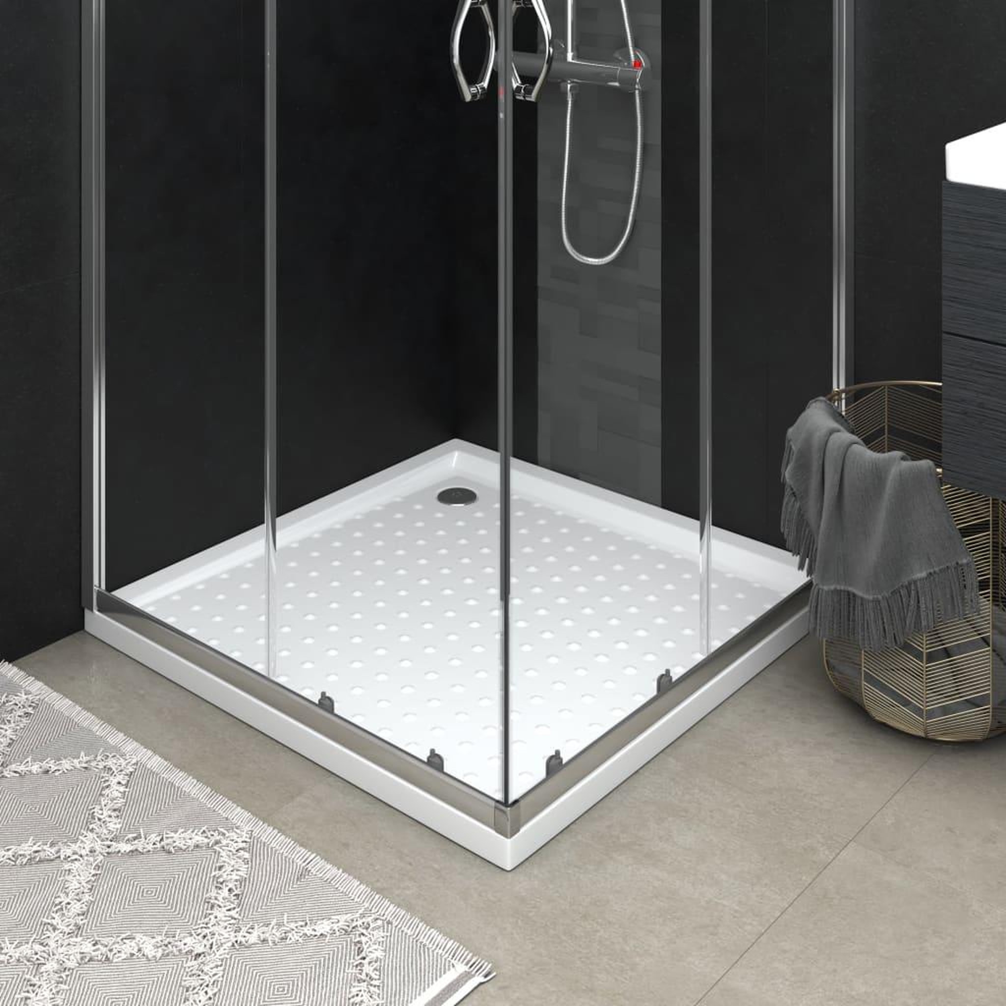VIDAXL Receveur de douche avec picots Blanc 90x90x4 cm ABS