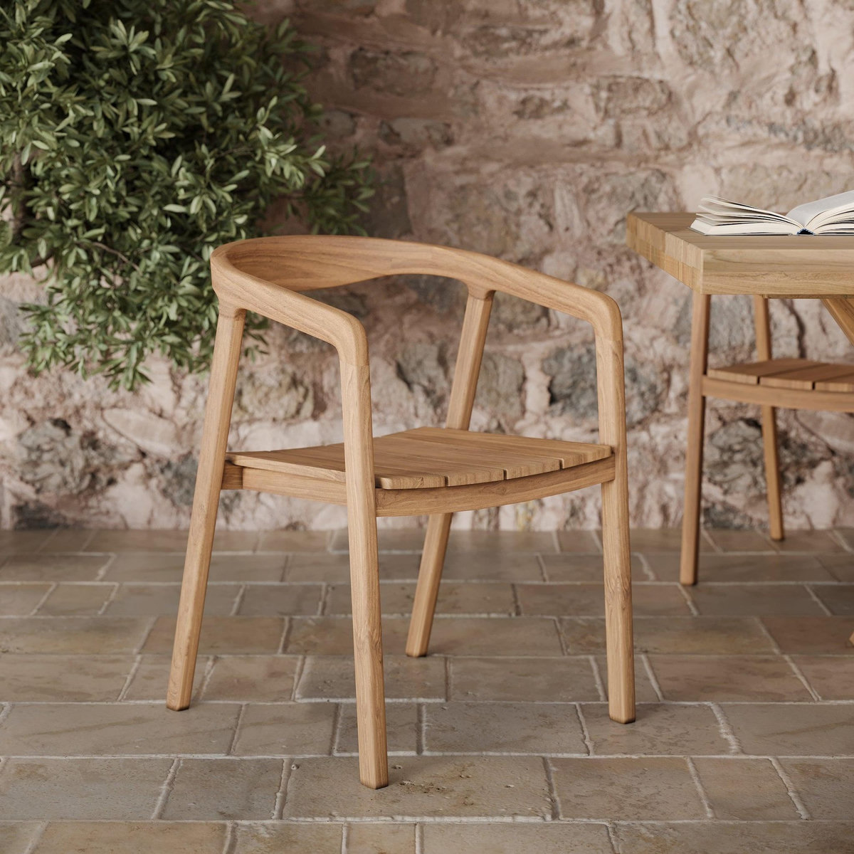 Rendez vous déco Chaise de jardin en bois de teck massif-Kora