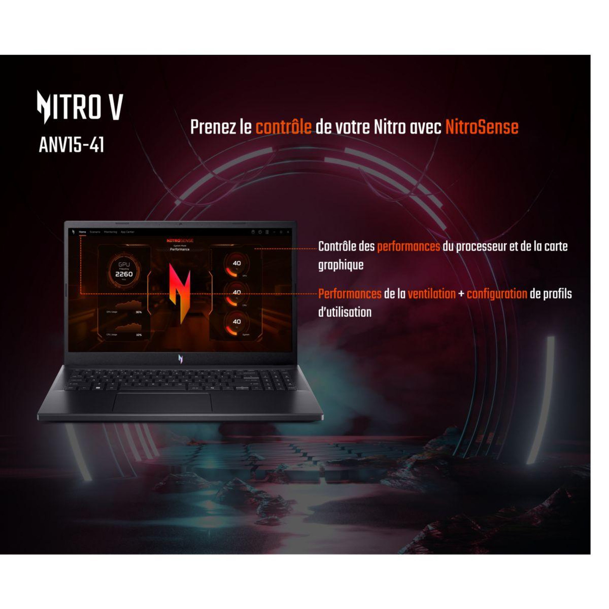 Voir la diapositive 3 : ACER PC Gamer Nitro V 15 ANV15-41-R1RW