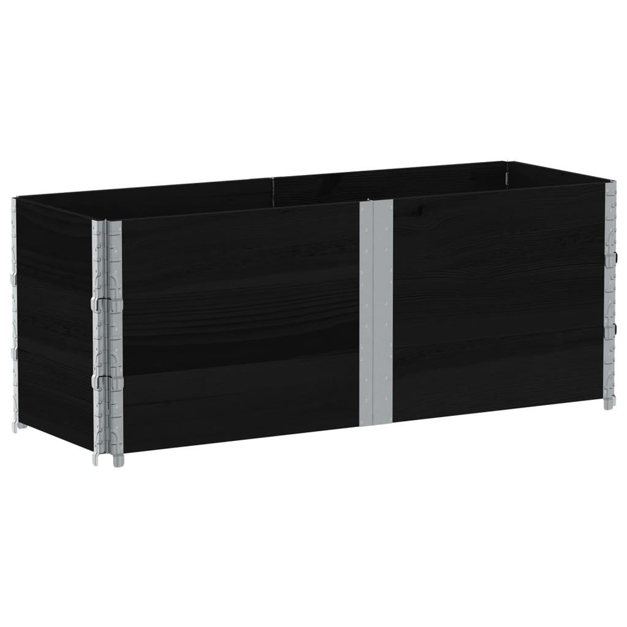 Voir la diapositive 5 : VIDAXL Jardiniere noir 150x50 cm bois massif de pin
