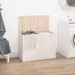 VIDAXL Boîte a linge Blanc 88,5x44x66 cm Bois massif de pin