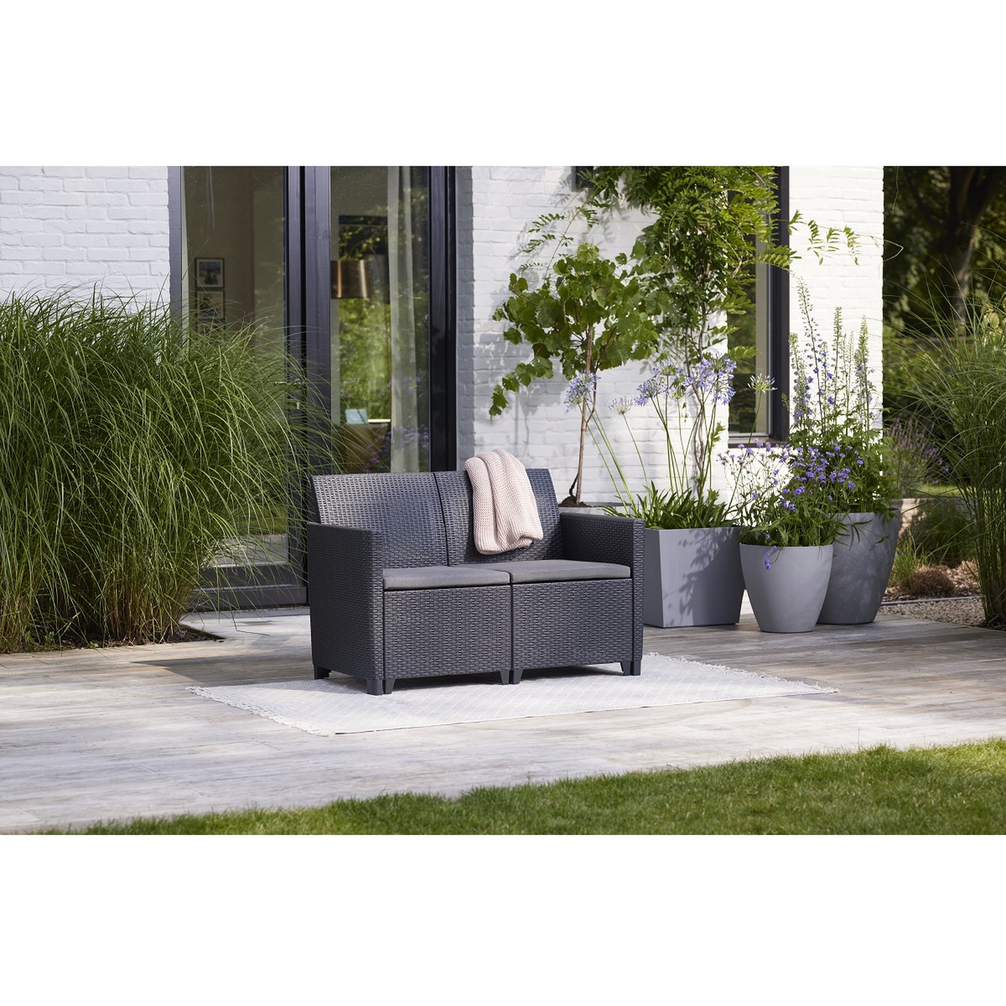 Voir la diapositive 4 : ALLIBERT by KETER Salon bas de jardin 4 personnes gris graphite CLAIRE