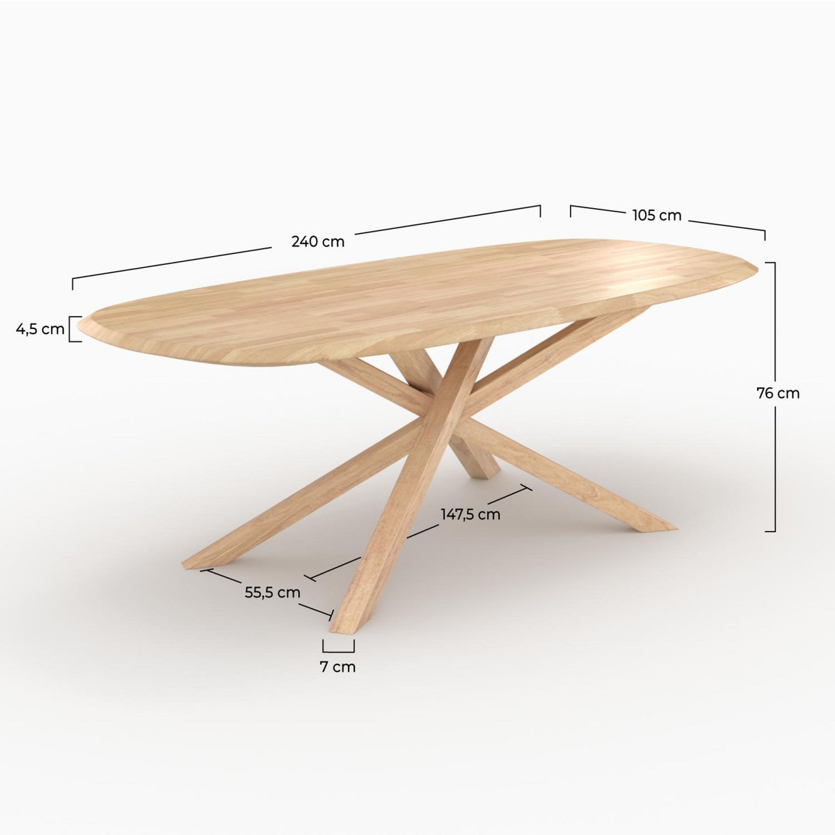 Rendez vous déco Table rectangulaire en bois d'hévéa massif foncé 10 personnes - Aladin