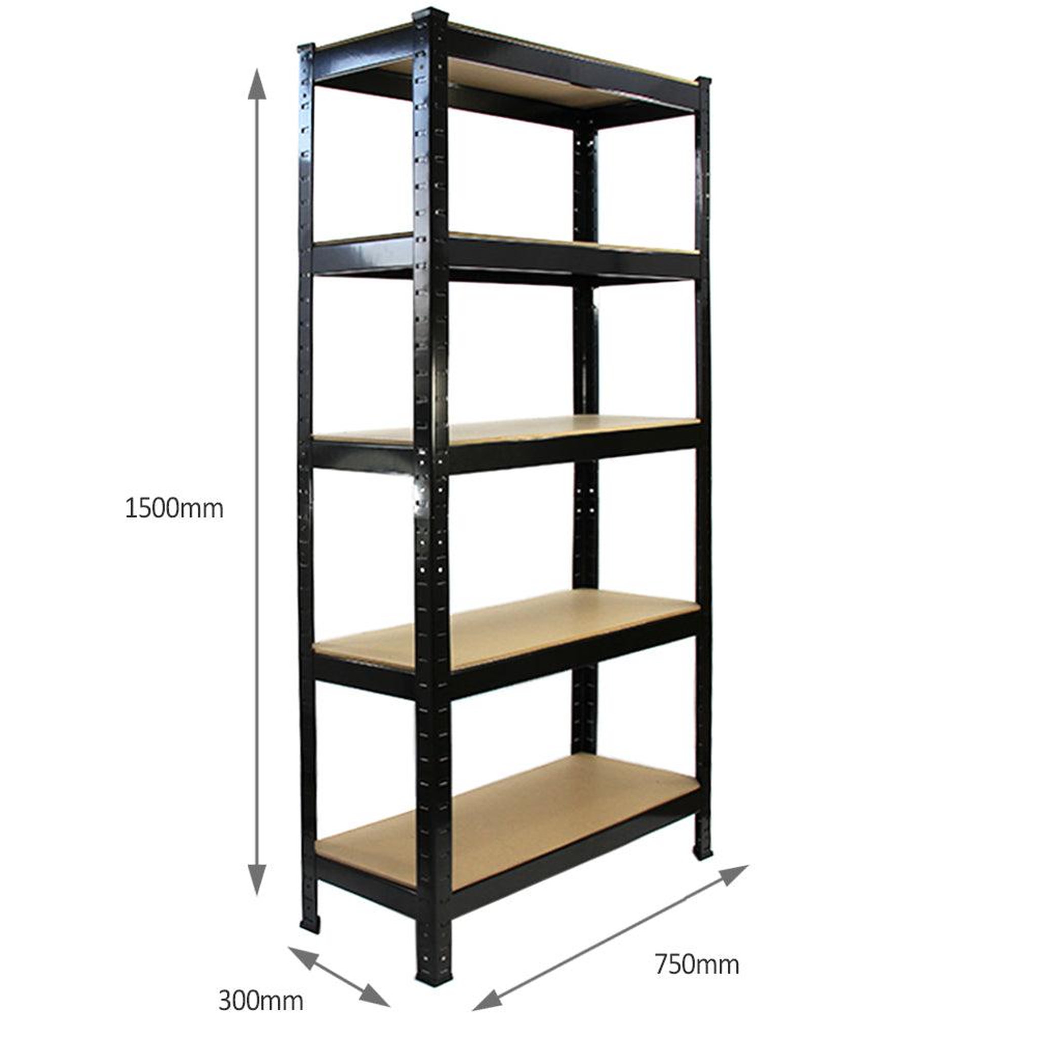 Voir la diapositive 3 : MONSTER RACKING 8 rayonnages t-rax en acier noir 75cm x 30cm x 150cm