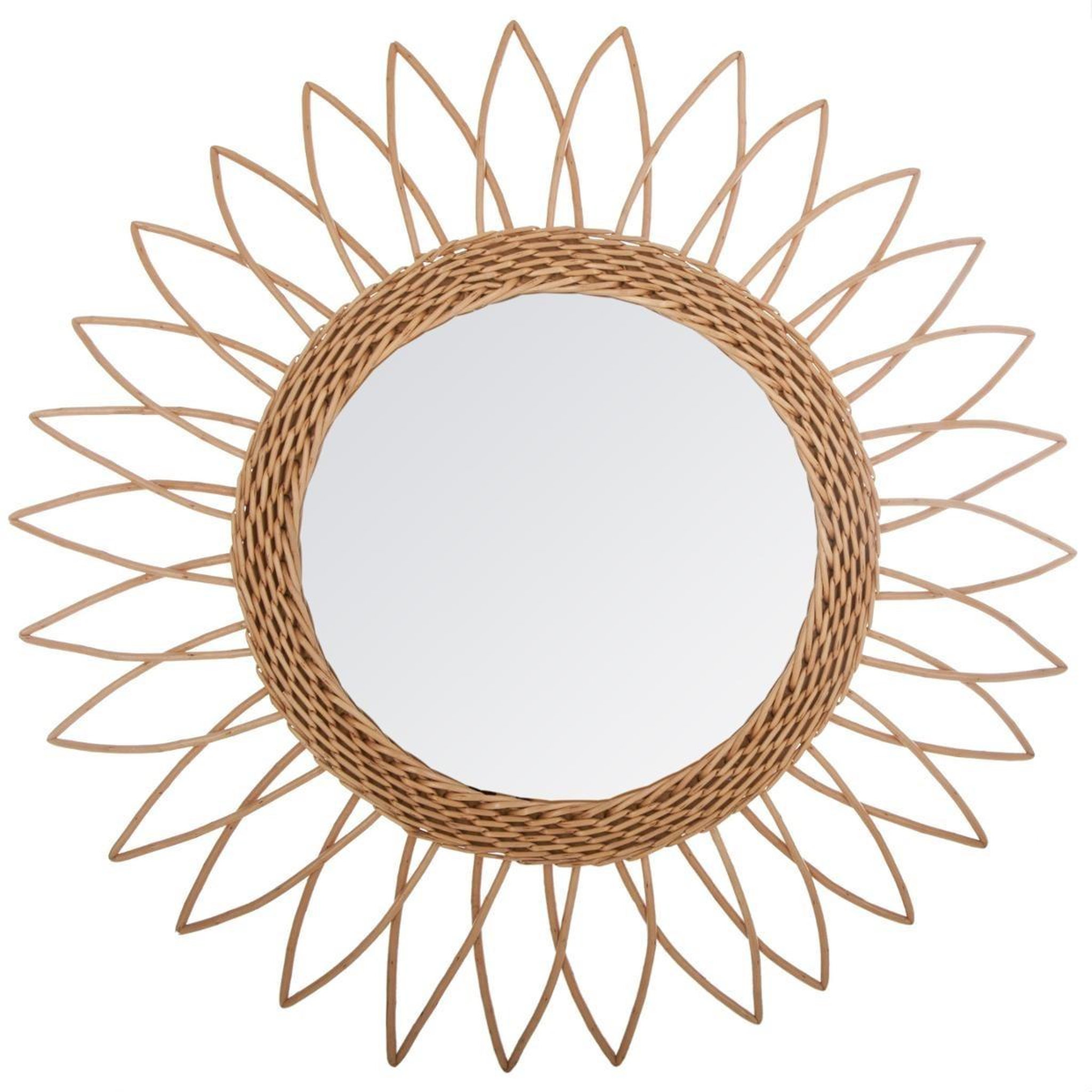 ATMOSPHERA Miroir en rotin  pointe  50cm beige