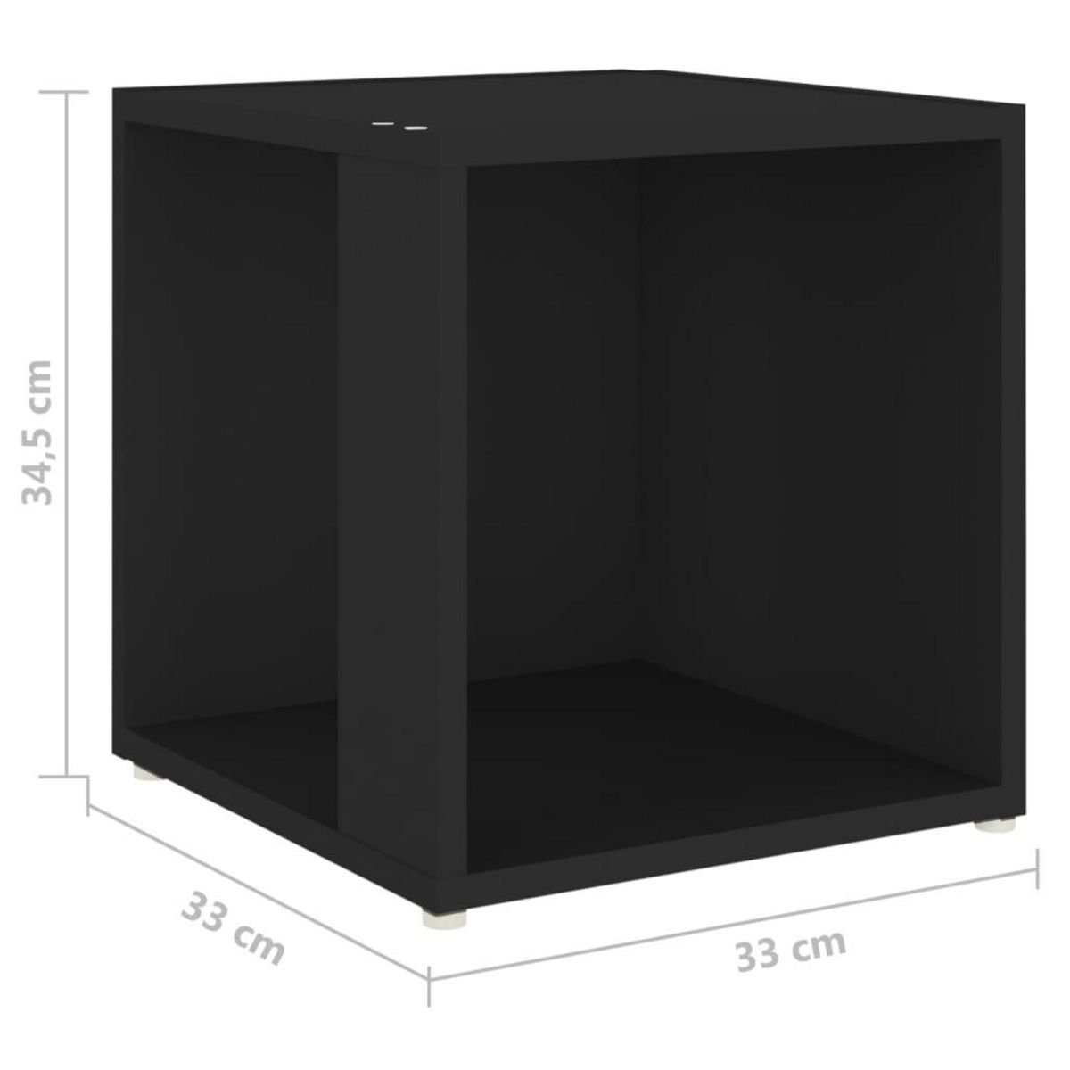 VIDAXL Table d'appoint Noir 33x33x34,5 cm Agglomere