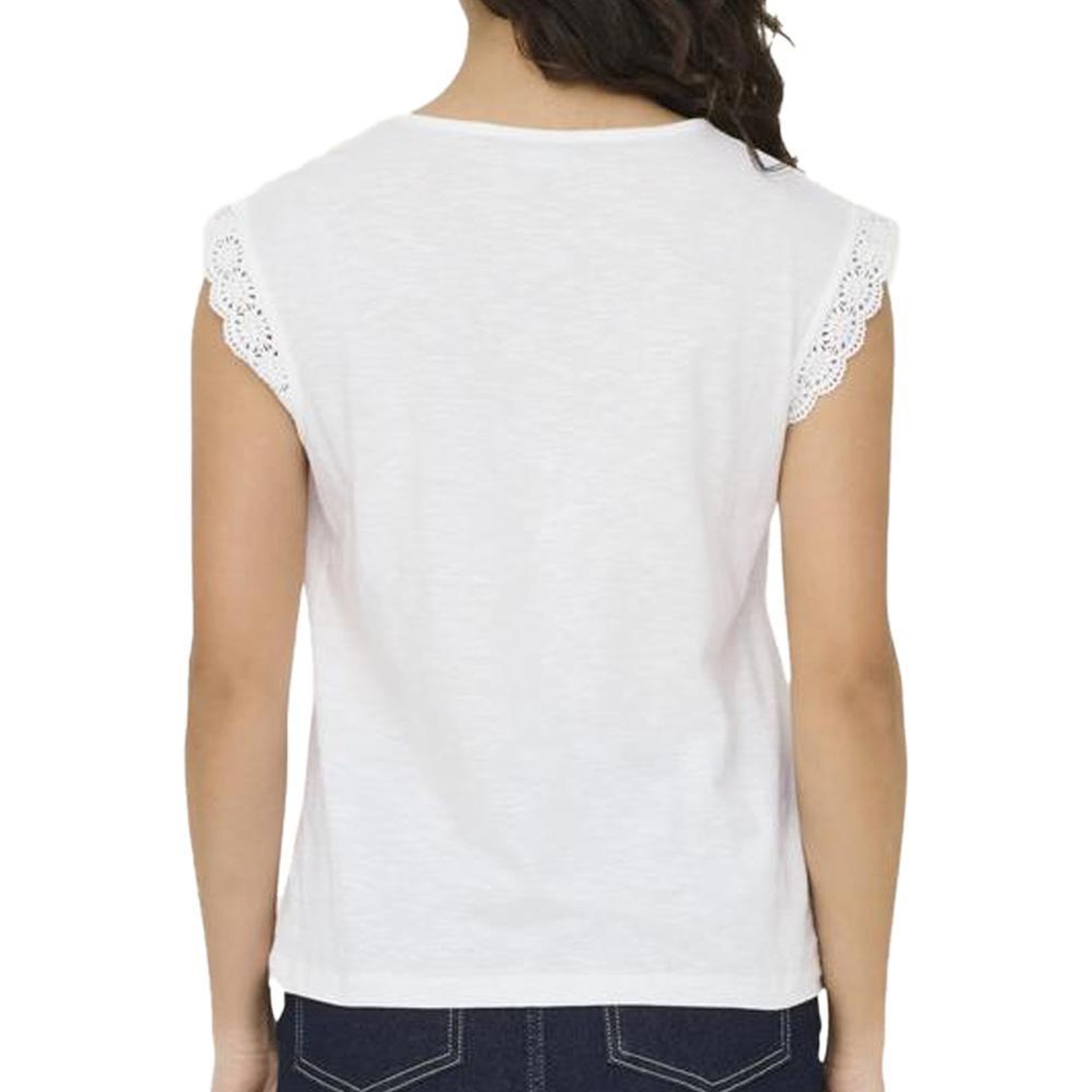 Voir la diapositive 2 : JACQUELINE DE YONG T-Shirt Blanc Femme JDY Salva