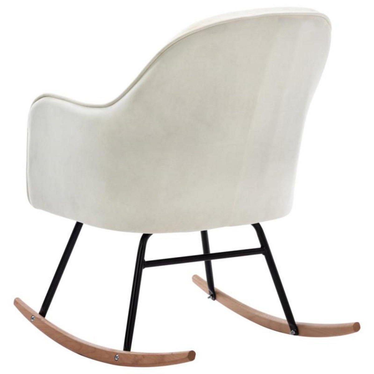 VIDAXL Chaise à bascule Blanc crème Velours