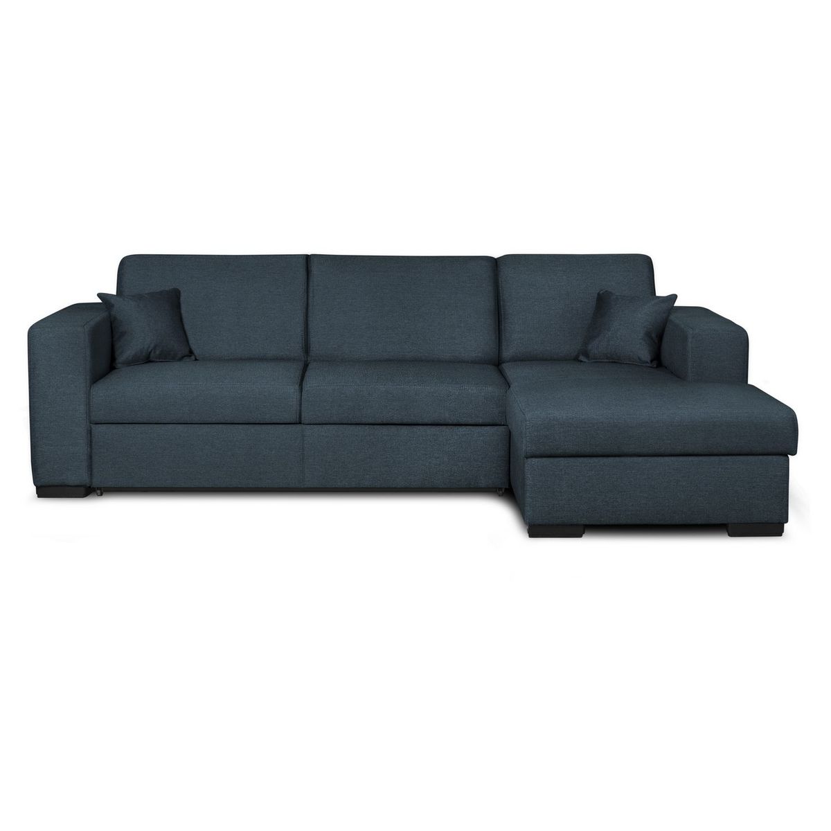 Canapé d'angle droit convertible 4 places avec coffre  de rangement revêtement tissu CARIBEA 