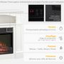 Voir la diapositive 5 : HOMCOM Cheminée électrique XL style classique chic 1800 W  effet flammes LED minuterie température luminosité réglables télécommande fournie blanc