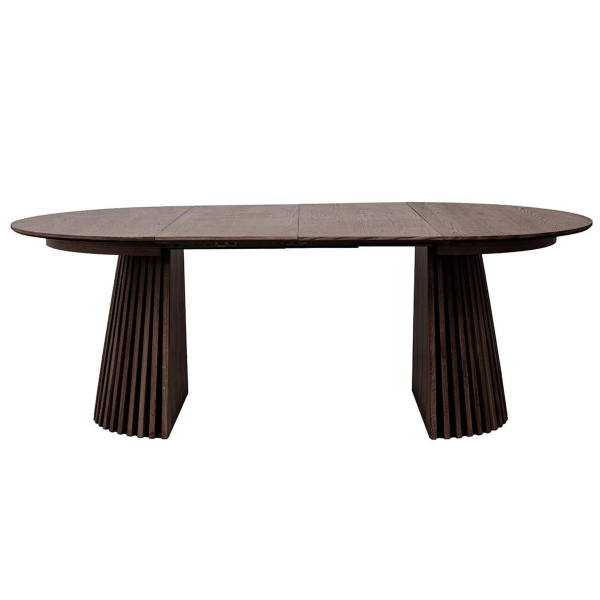 LISA DESIGN Freya - table à manger ronde extensible - effet bois foncé - 4 à 8 personnes