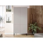 BEST MOBILIER Timote - armoire avec penderie et étagères - écru - 185x90 cm. Coloris disponibles : Beige