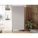 BEST MOBILIER Timote - armoire avec penderie et étagères - écru - 185x90 cm. Coloris disponibles : Beige