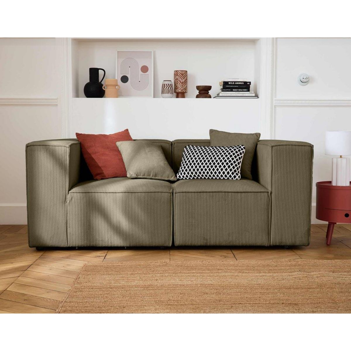 LISA DESIGN Arty - canapé modulable 2 places - en velours côtelé