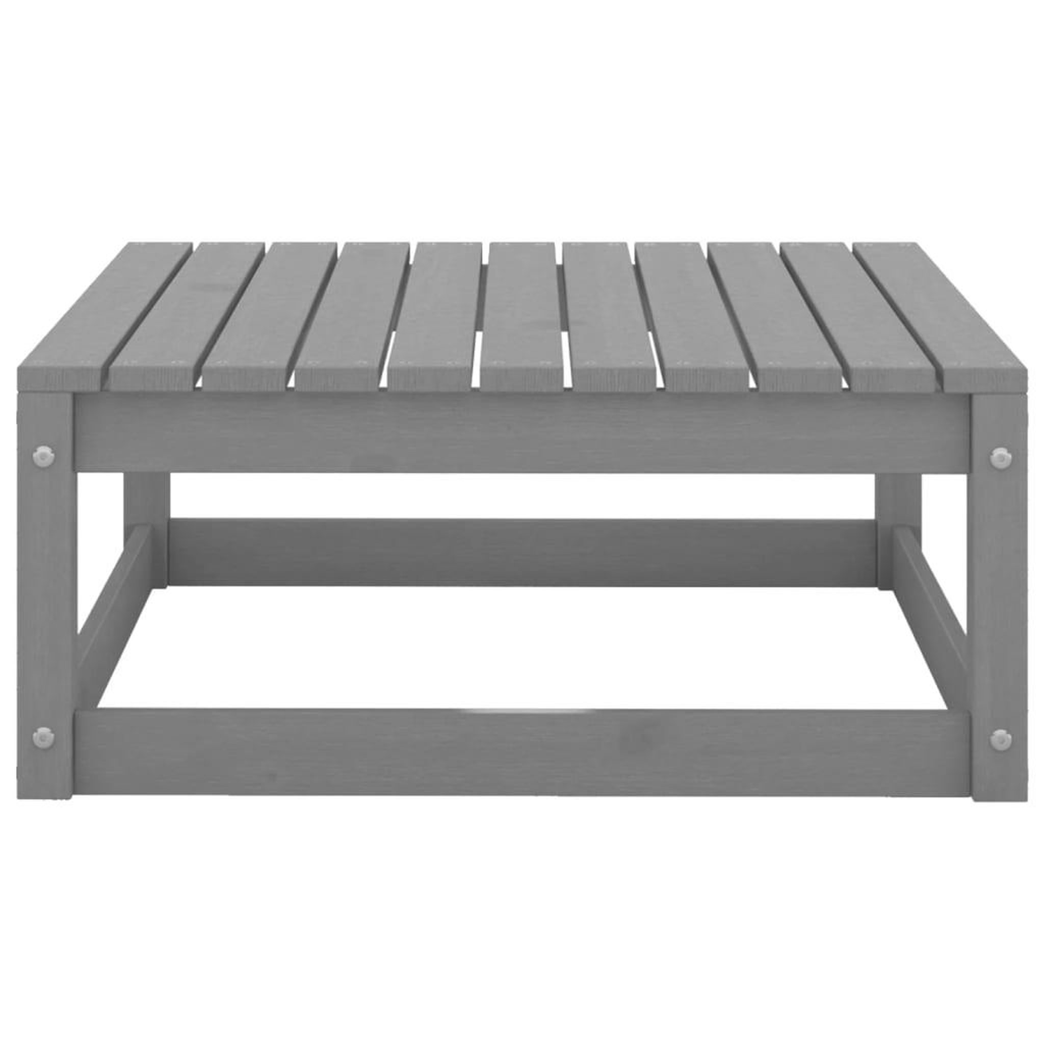 Voir la diapositive 3 : VIDAXL Repose-pied de jardin avec coussin Gris Bois de pin massif