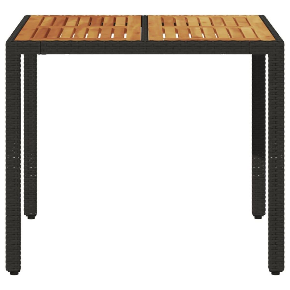 VIDAXL Table de jardin et dessus en bois d'acacia noir resine tressee