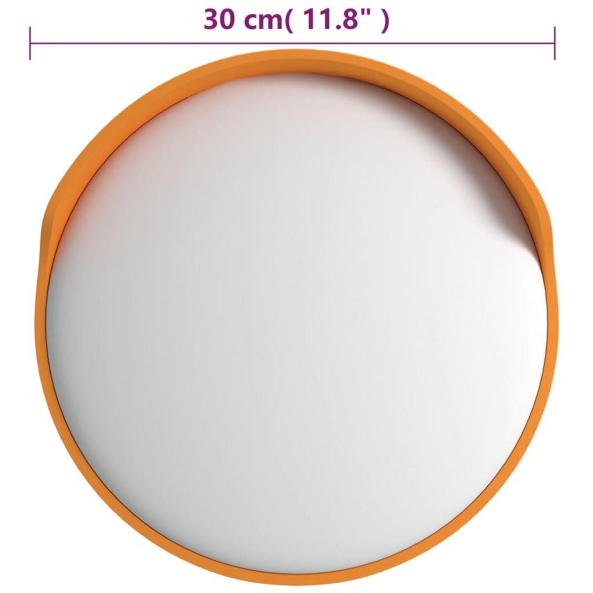 VIDAXL Miroir de traffic convexe exterieur Orange Ø30 cm Polycarbonate
