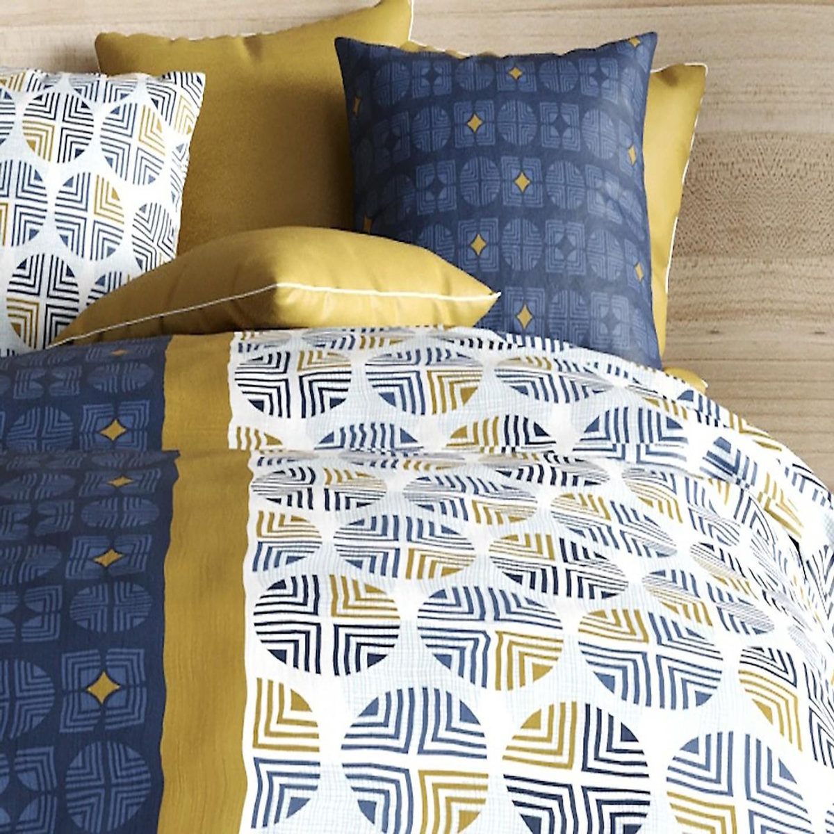 ATELIER DU COTON Parure housse de couette 3pcs 100% coton 57fils -sirius