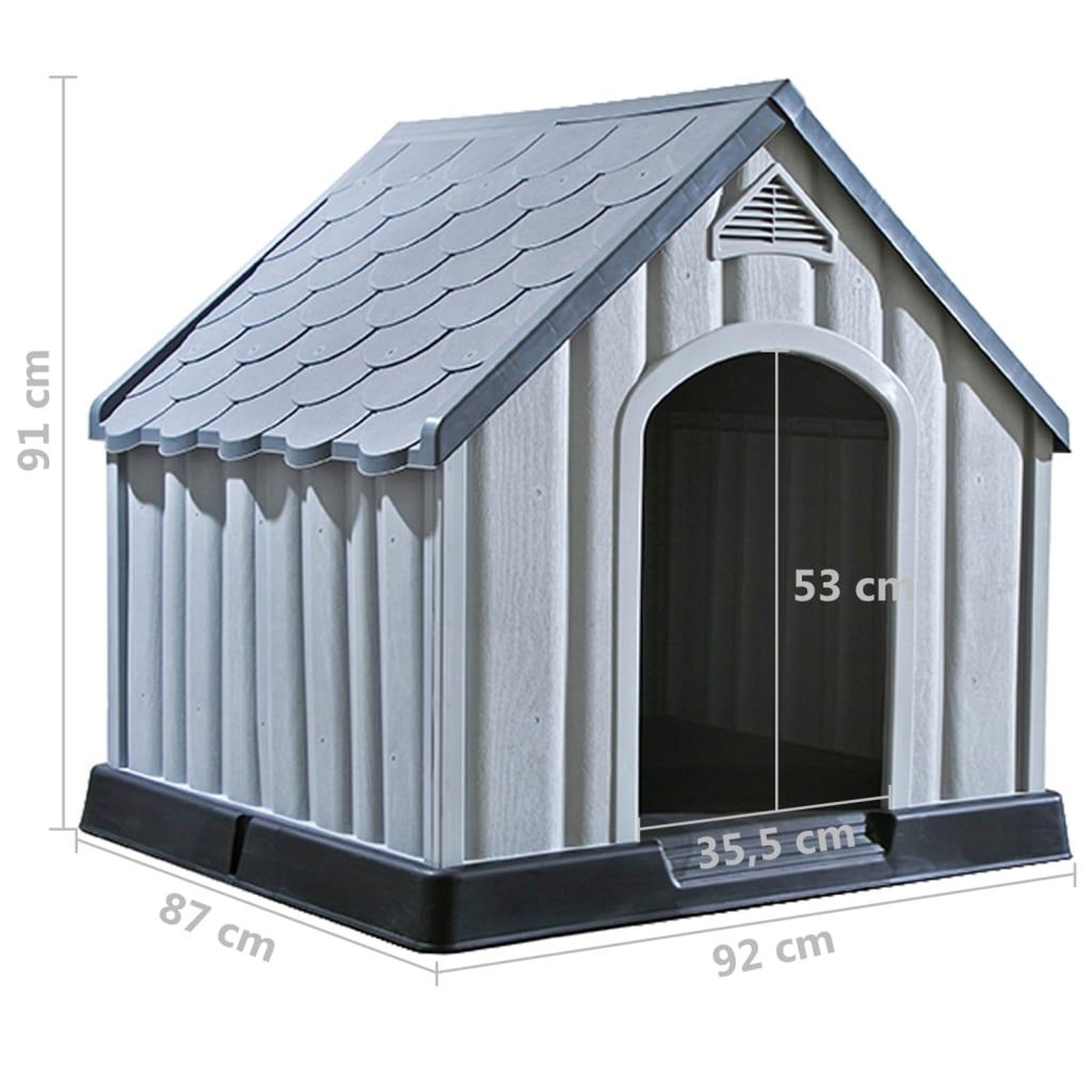 Voir la diapositive 6 : VIDAXL Niche pour chiens Gris 92x87x91 cm Plastique