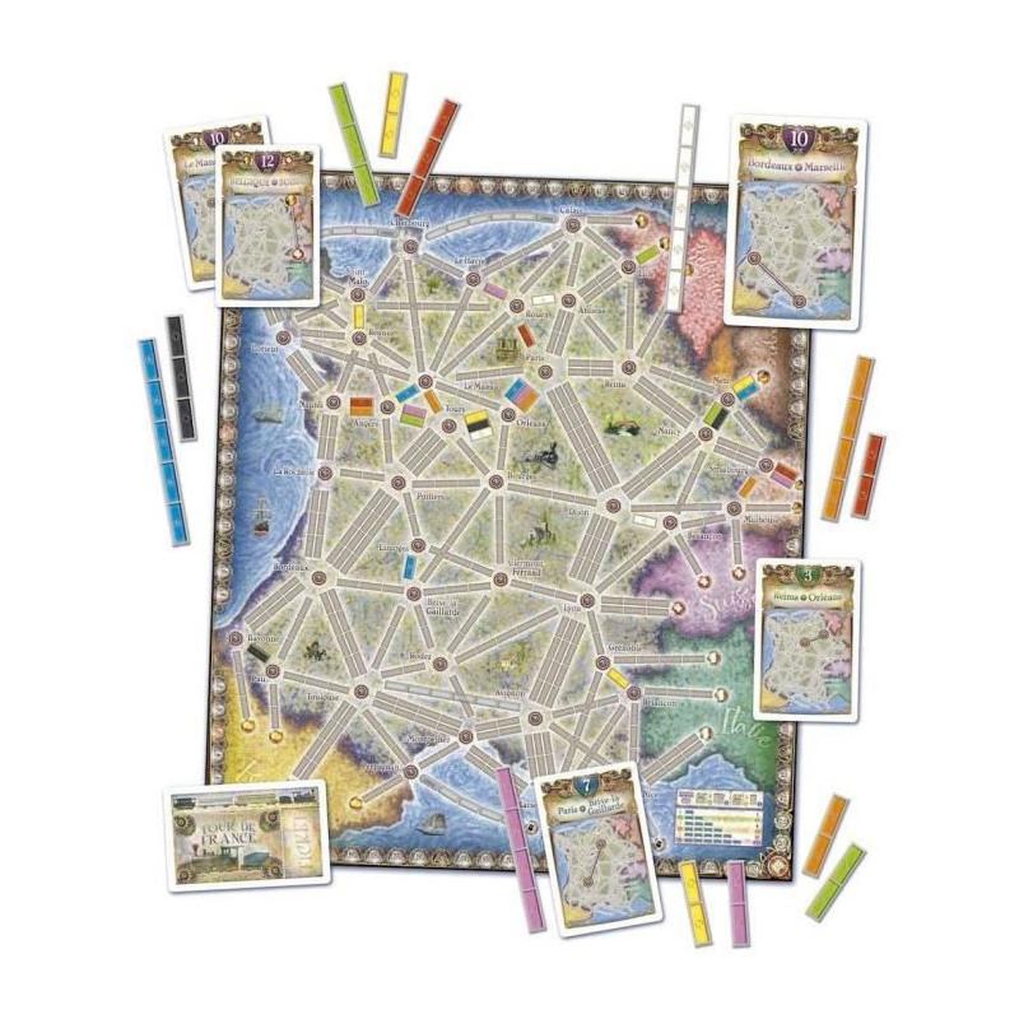 Voir la diapositive 3 : Asmodee Les Aventuriers du Rail -  Extension : France/Old West -  Asmodee - Jeu de societe - Jeu de plateau
